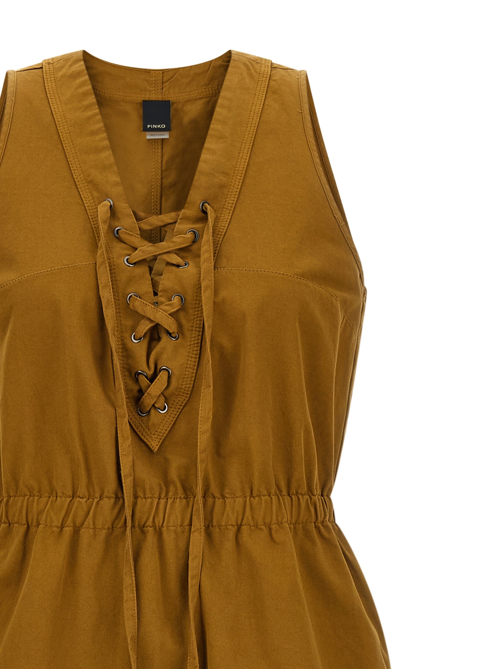 PINKO Braunes Baumwoll-Maxikleid