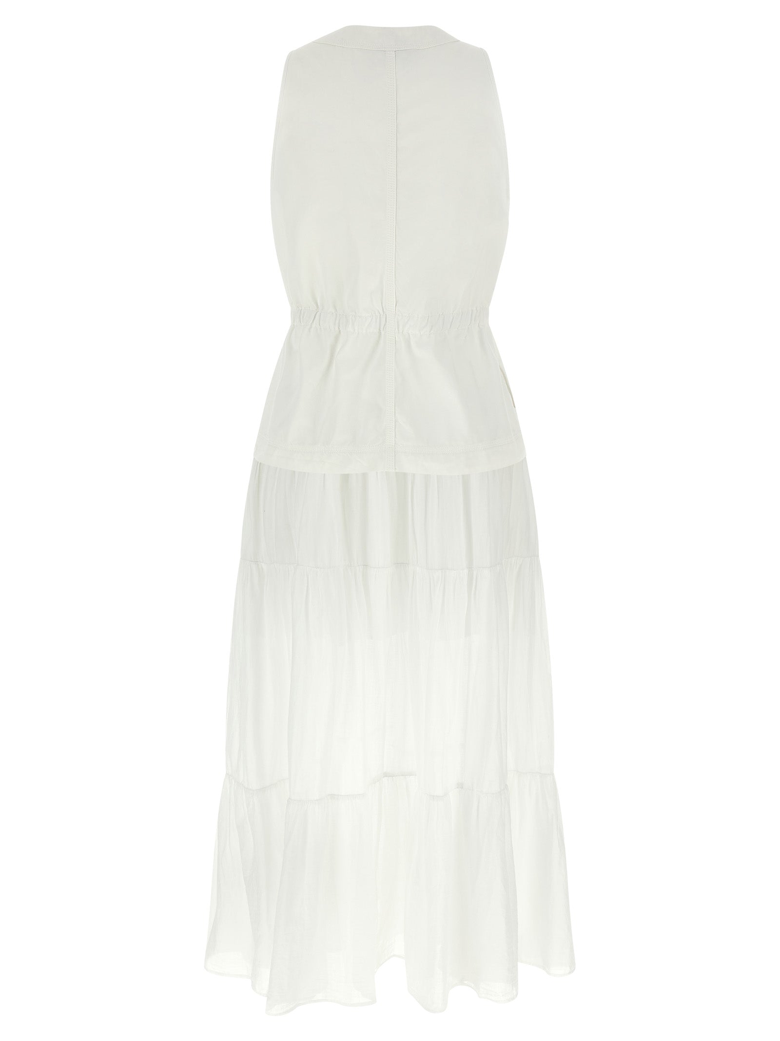 PINKO Weißes Baumwoll-Maxikleid