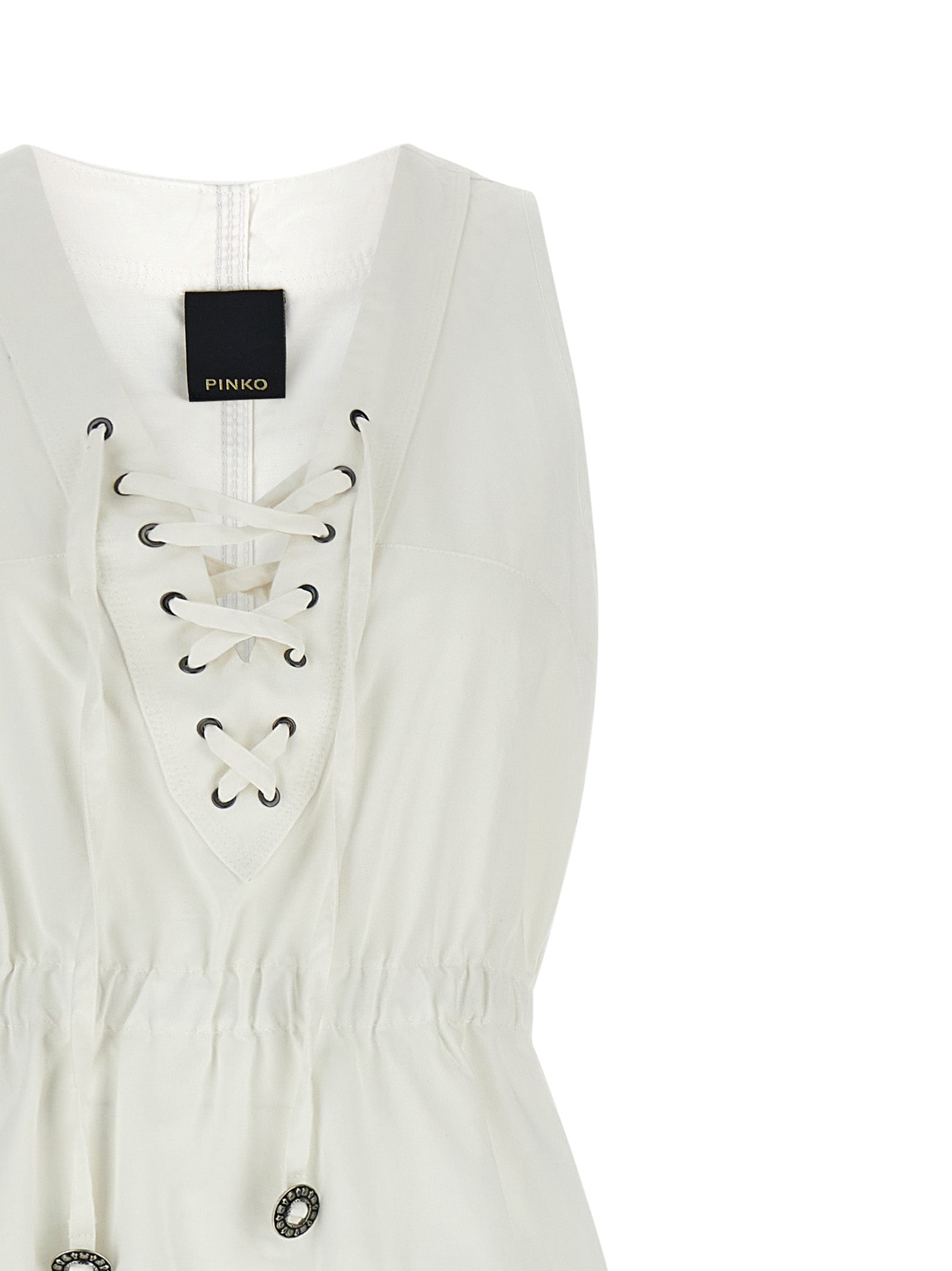PINKO Weißes Baumwoll-Maxikleid