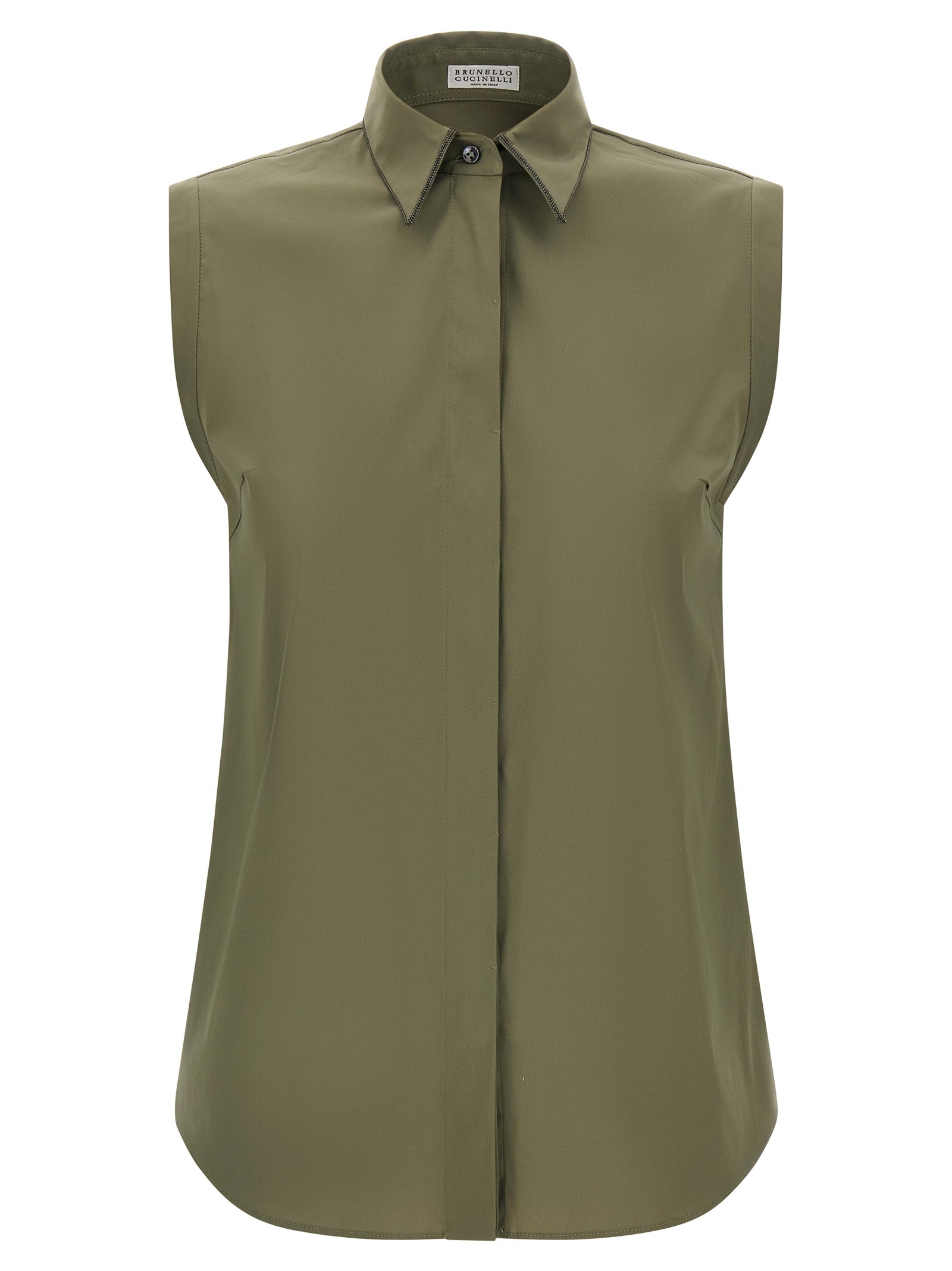 Brunello Cucinelli Zweifarbige Baumwollbluse