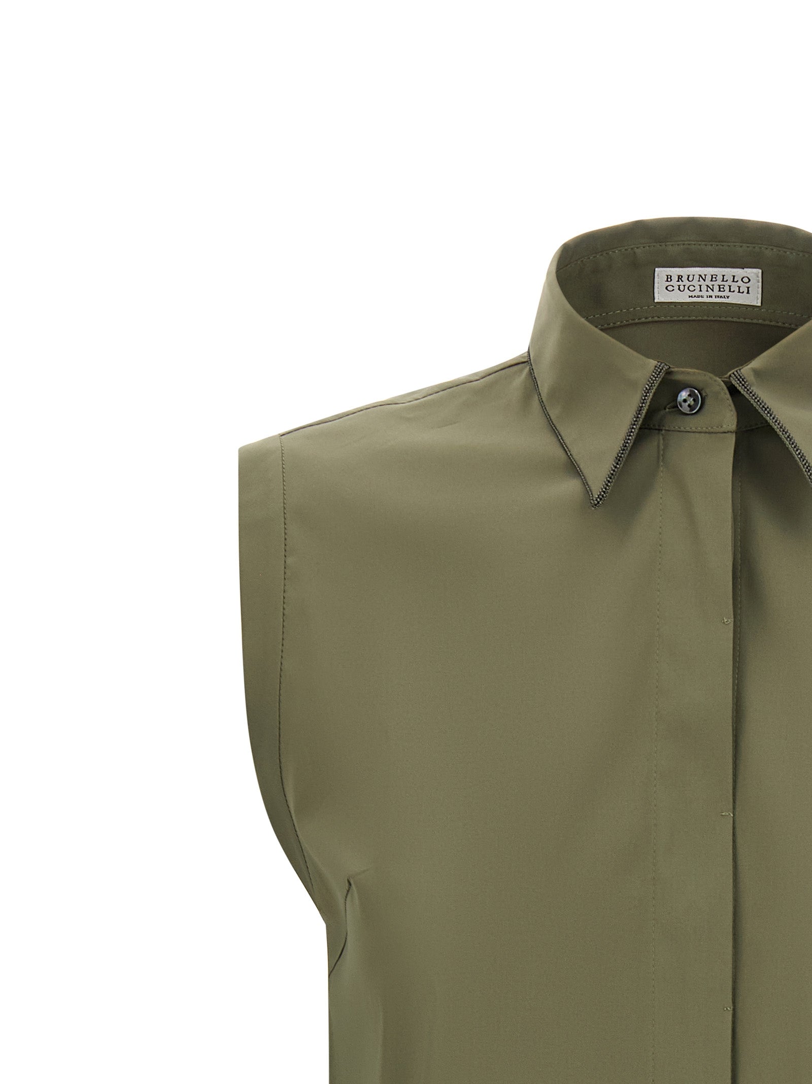 Brunello Cucinelli Zweifarbige Baumwollbluse