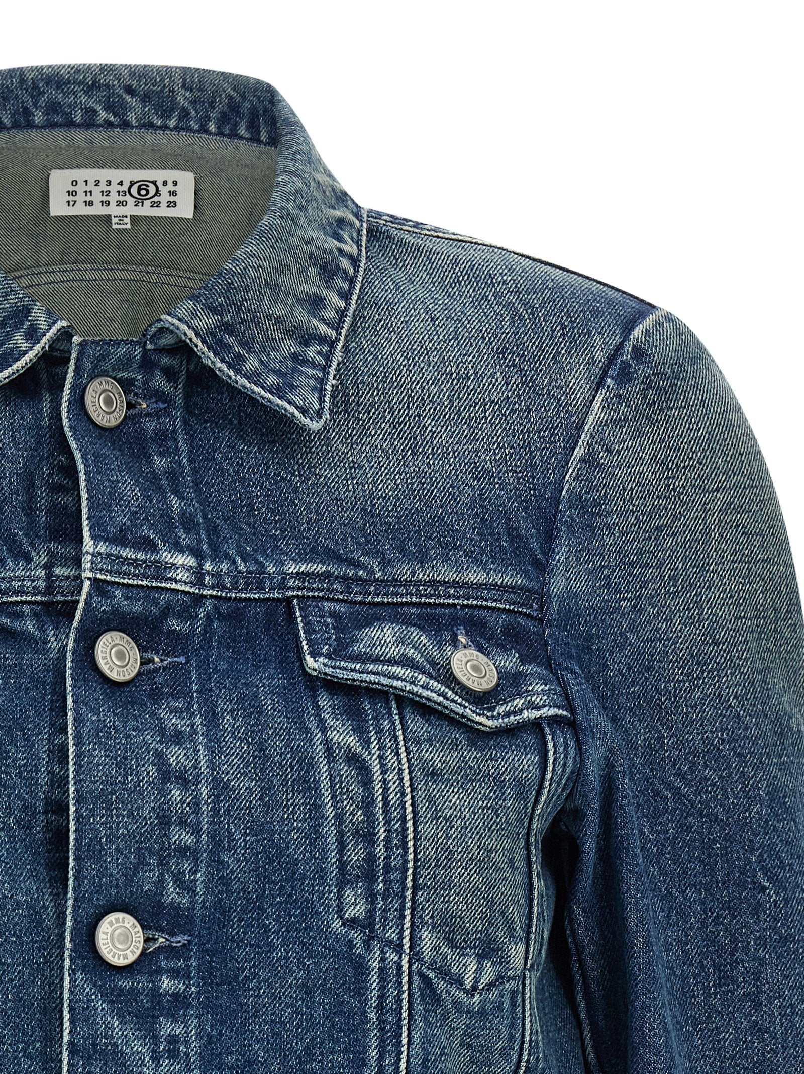 MM6 Maison Margiela Blaue Jeansjacke aus Baumwolle