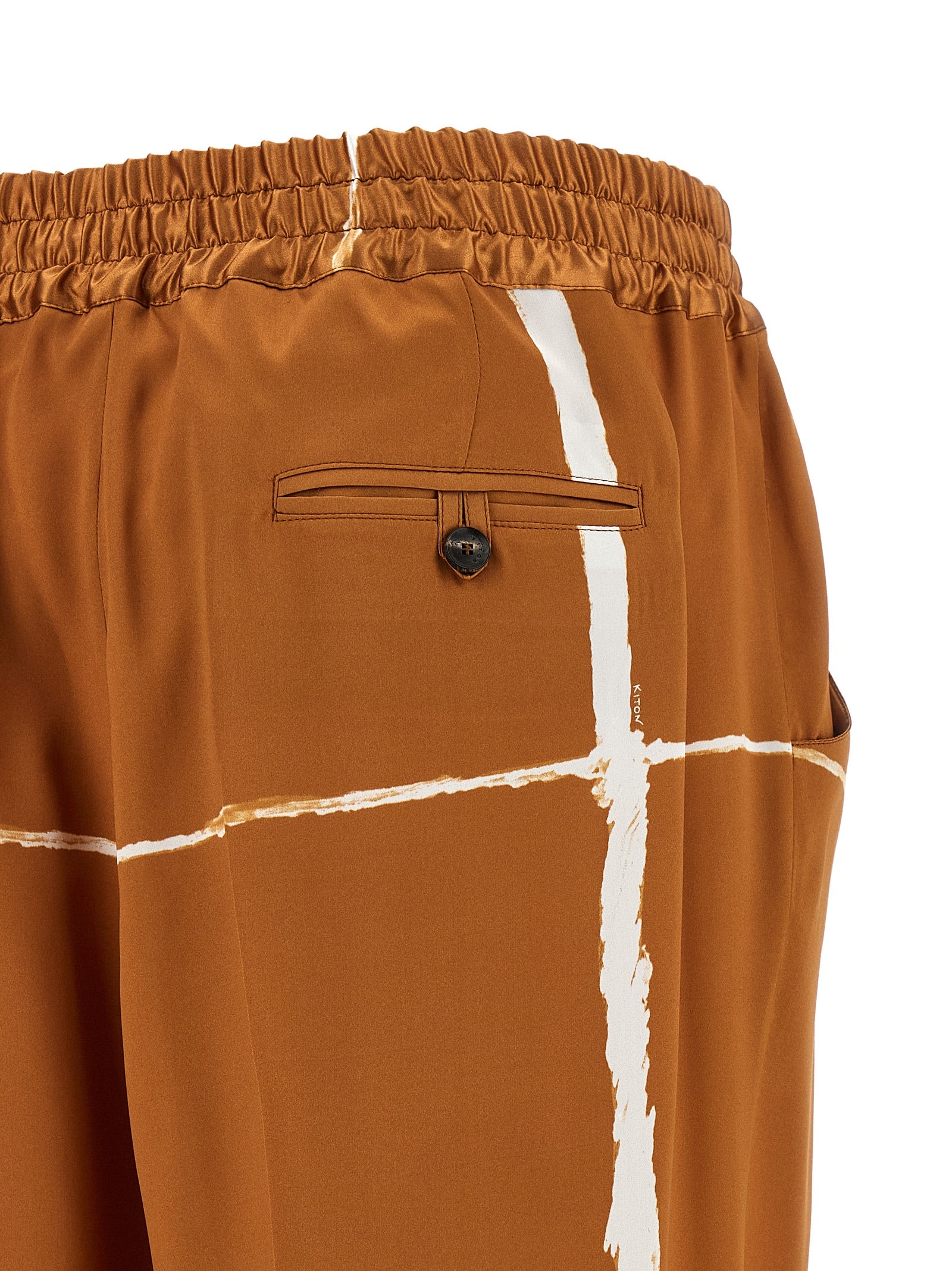 Kiton Braune Seidenhose Lässig