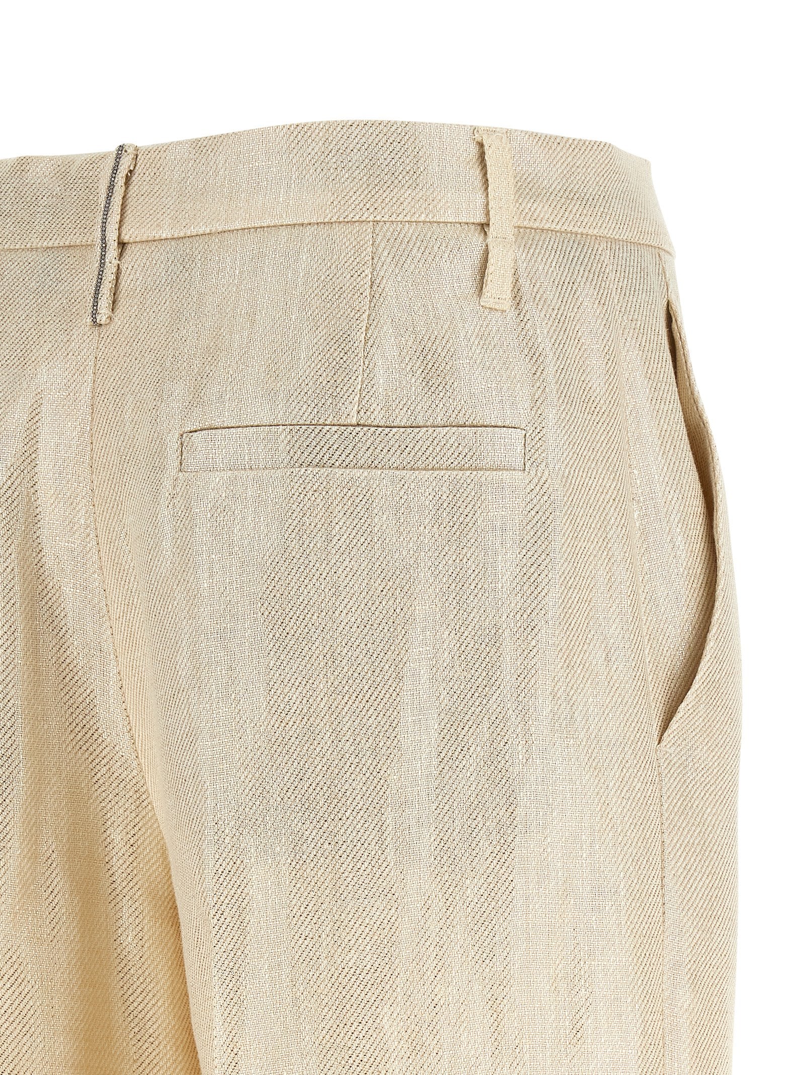 Brunello Cucinelli Legere Leinenhose in Gold