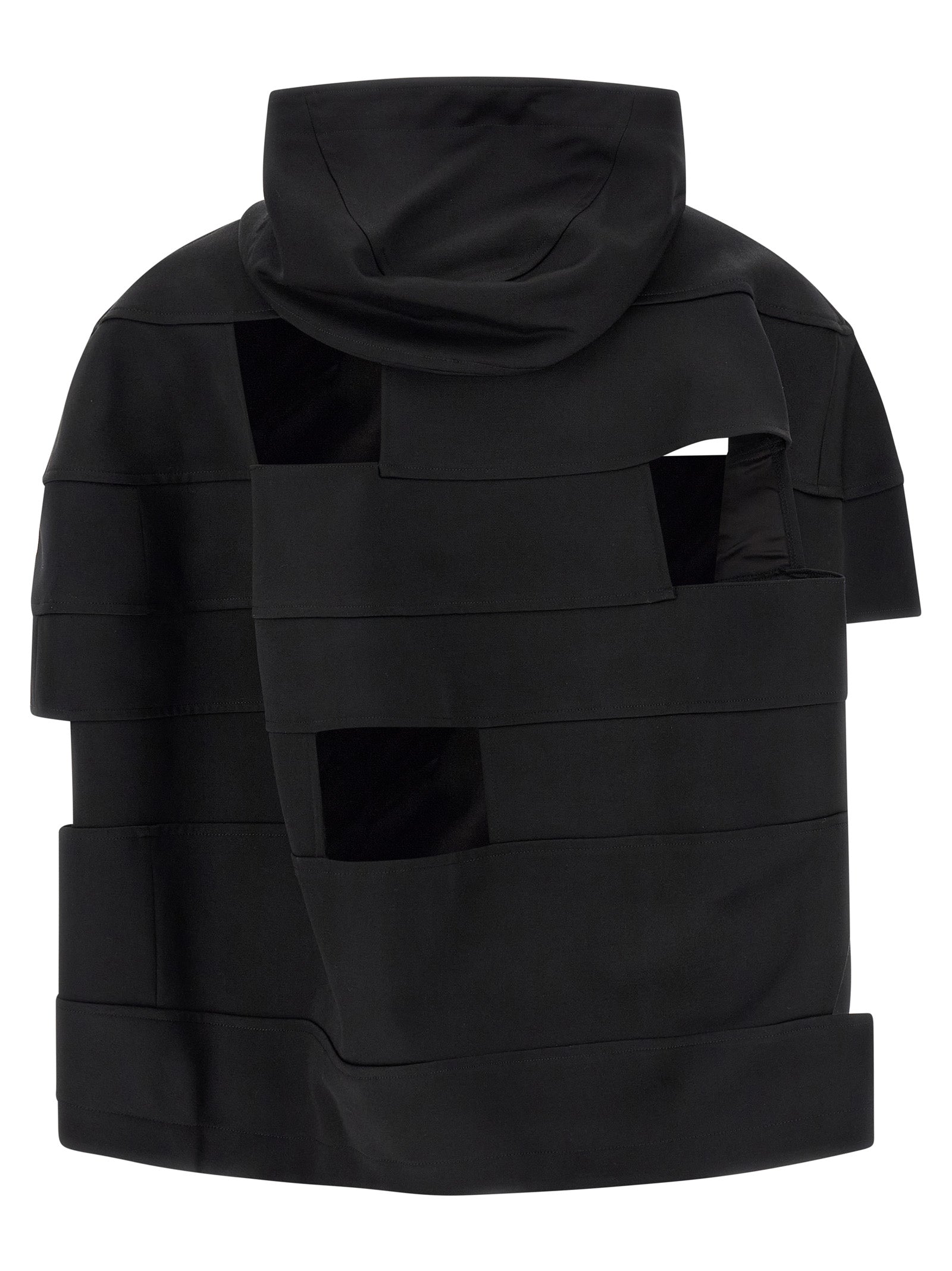 Comme Des Garçons Schwarze Woll-Shell-Jacke