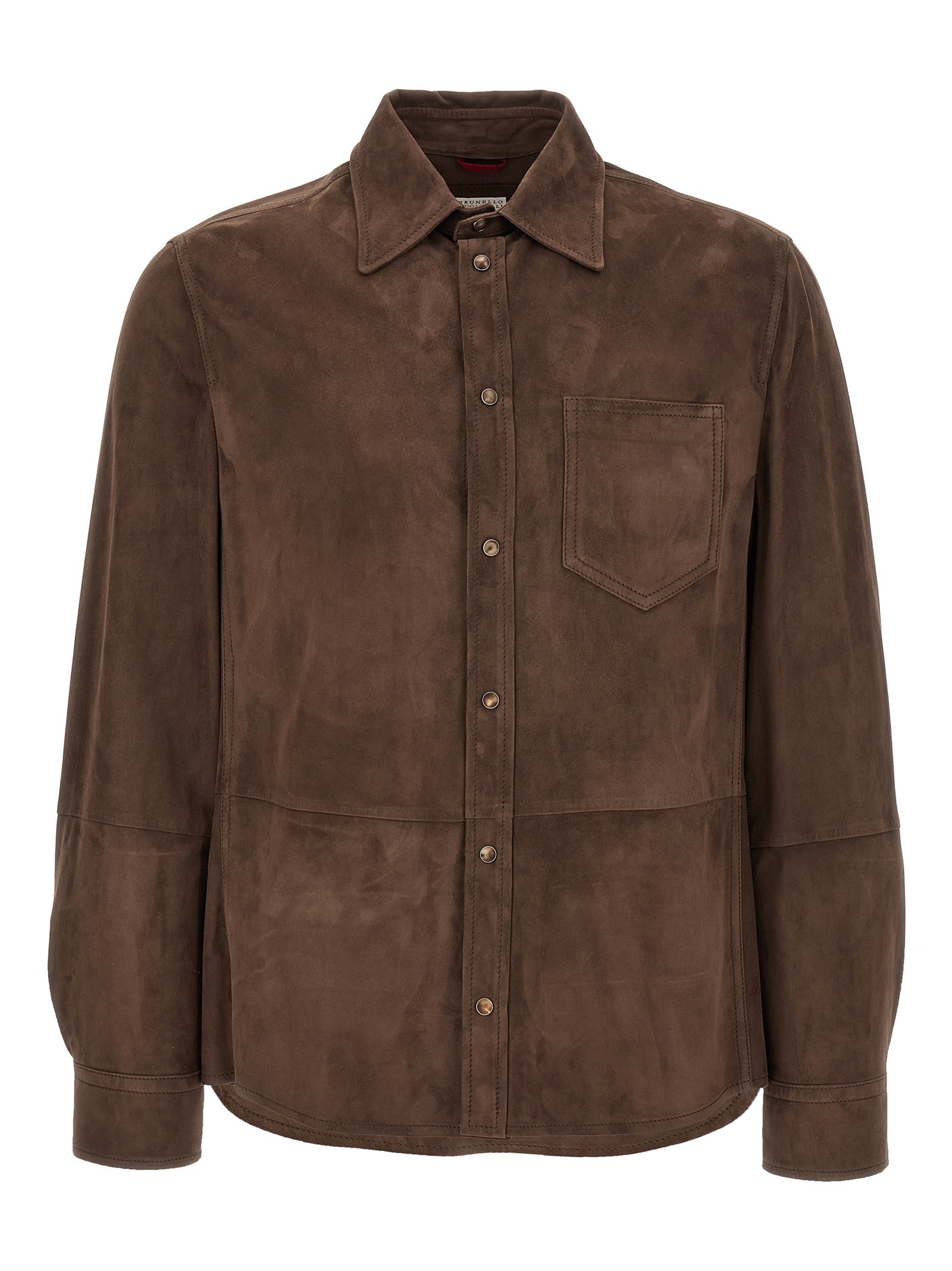 Brunello Cucinelli Braune Lammlederbluse