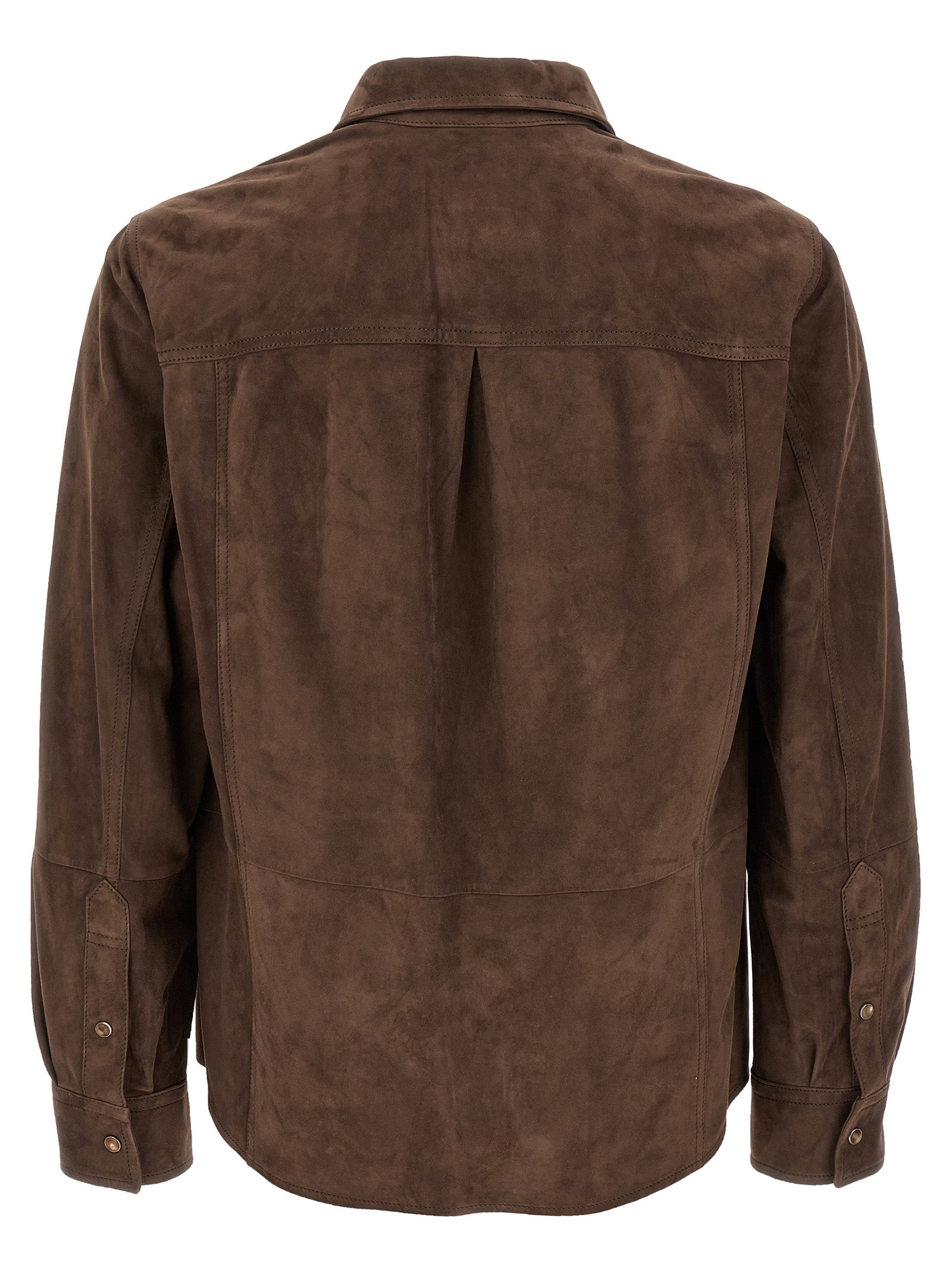 Brunello Cucinelli Braune Lammlederbluse