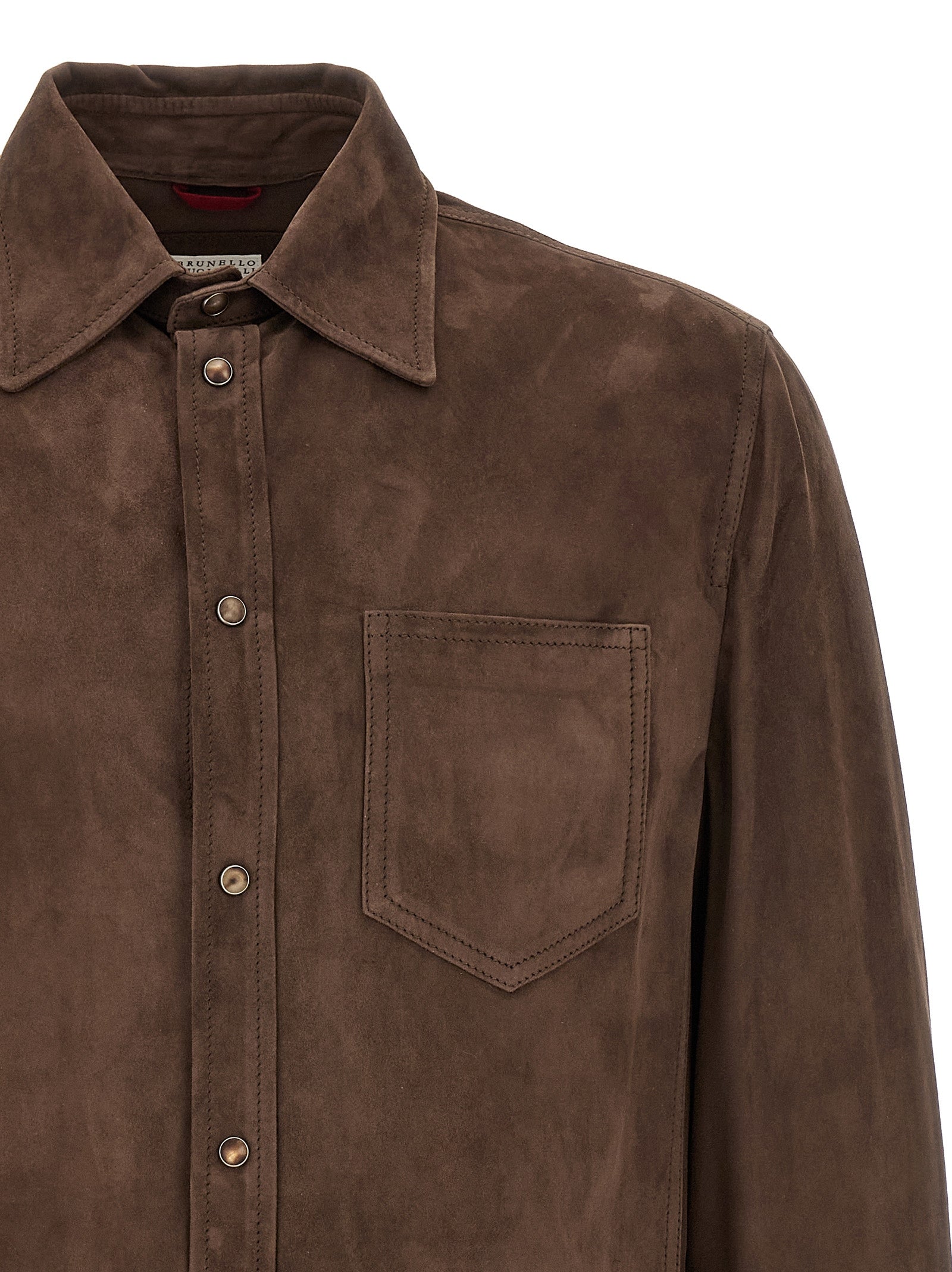 Brunello Cucinelli Braune Lammlederbluse