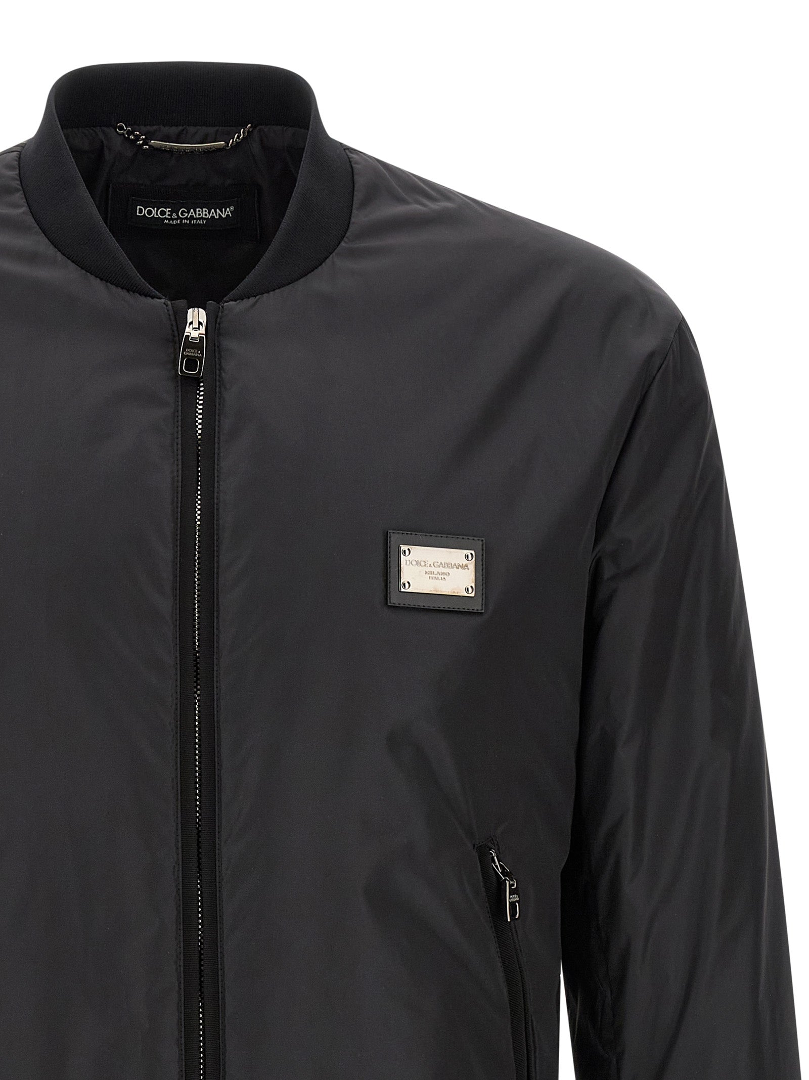 Dolce & Gabbana Schwarzer Bomber aus Polyamid