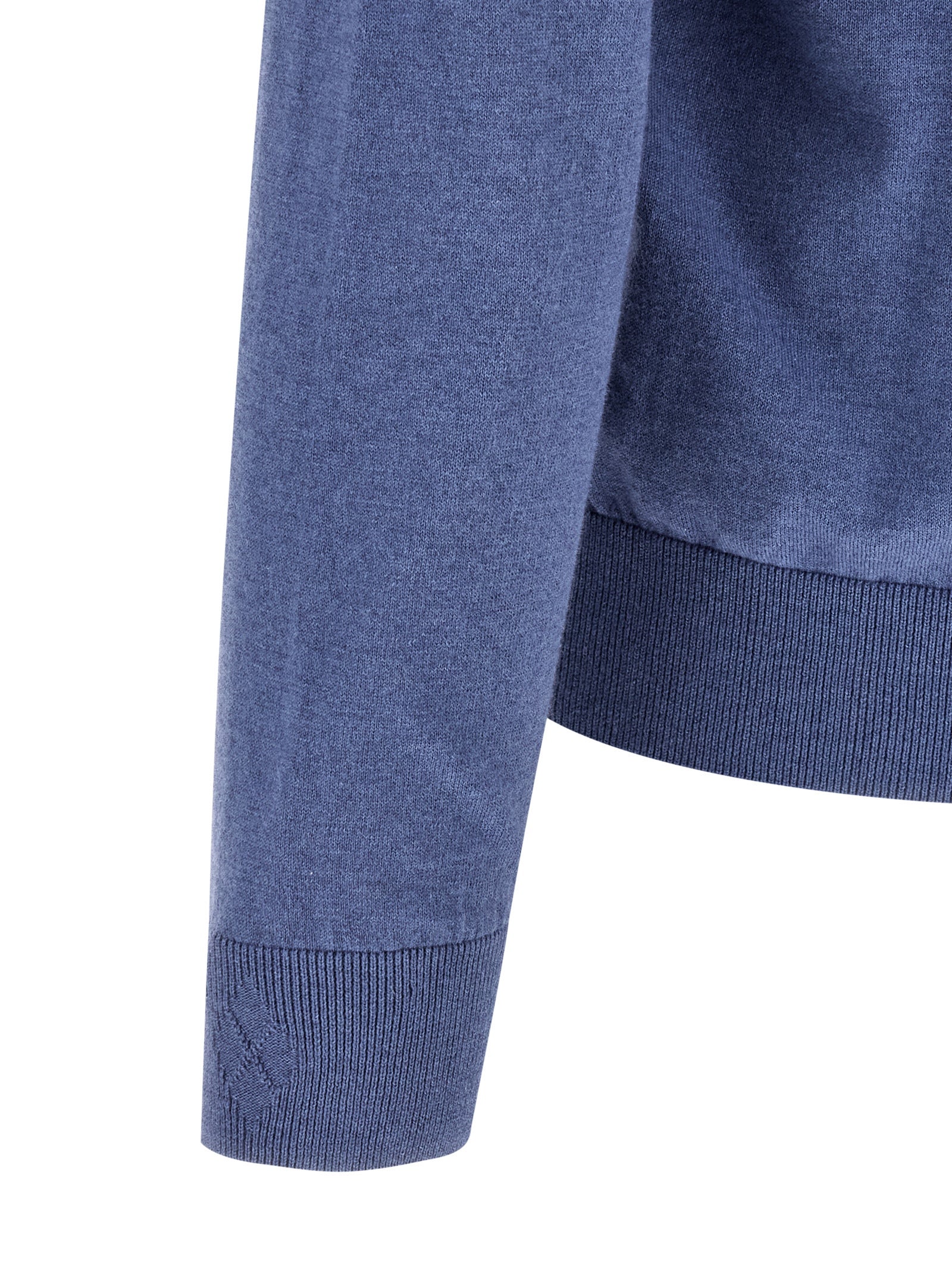 Ballantyne Blauer Baumwollcardigan