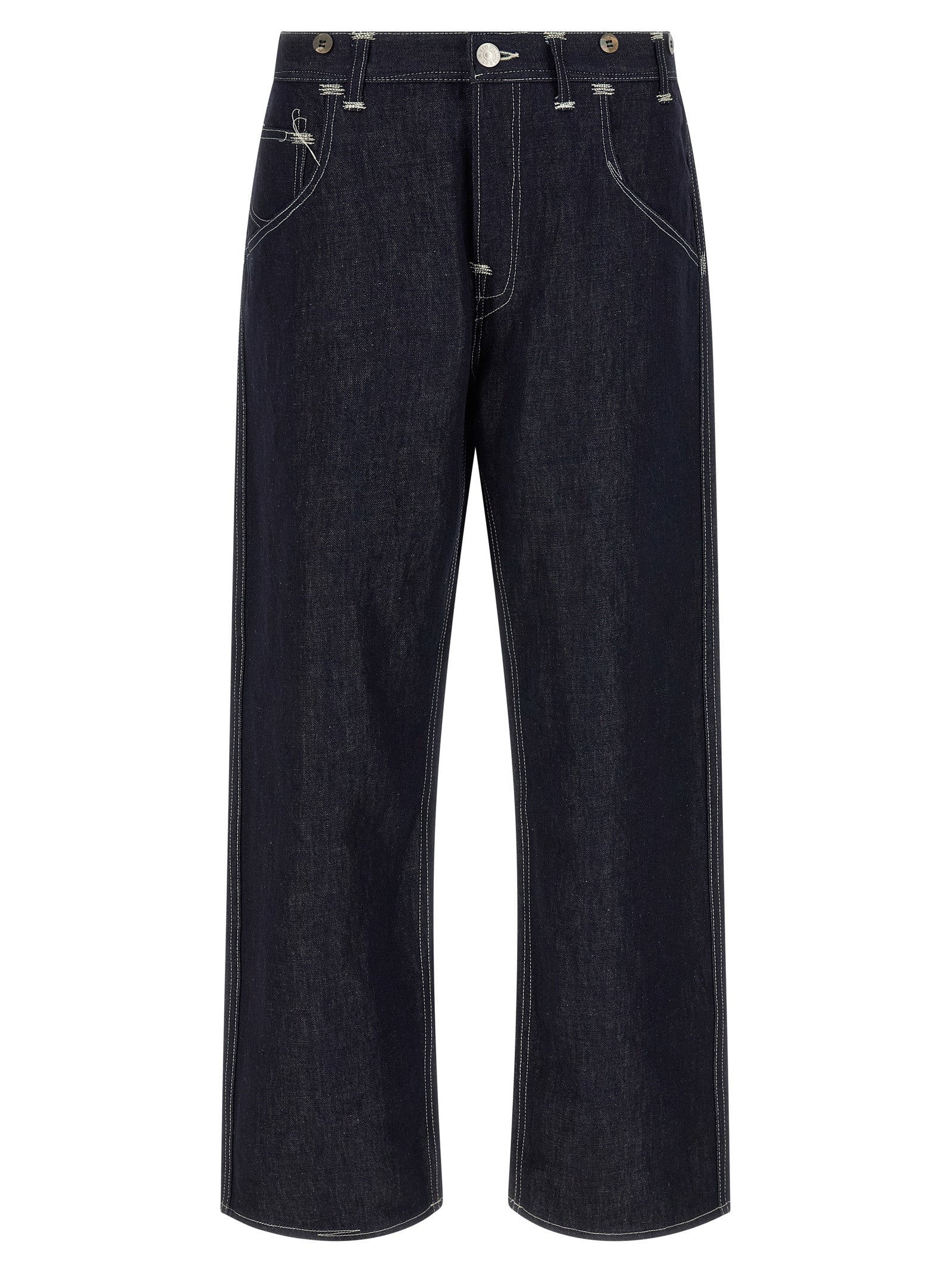 Junya Watanabe Blaue Jeans aus Baumwolle im geraden Schnitt