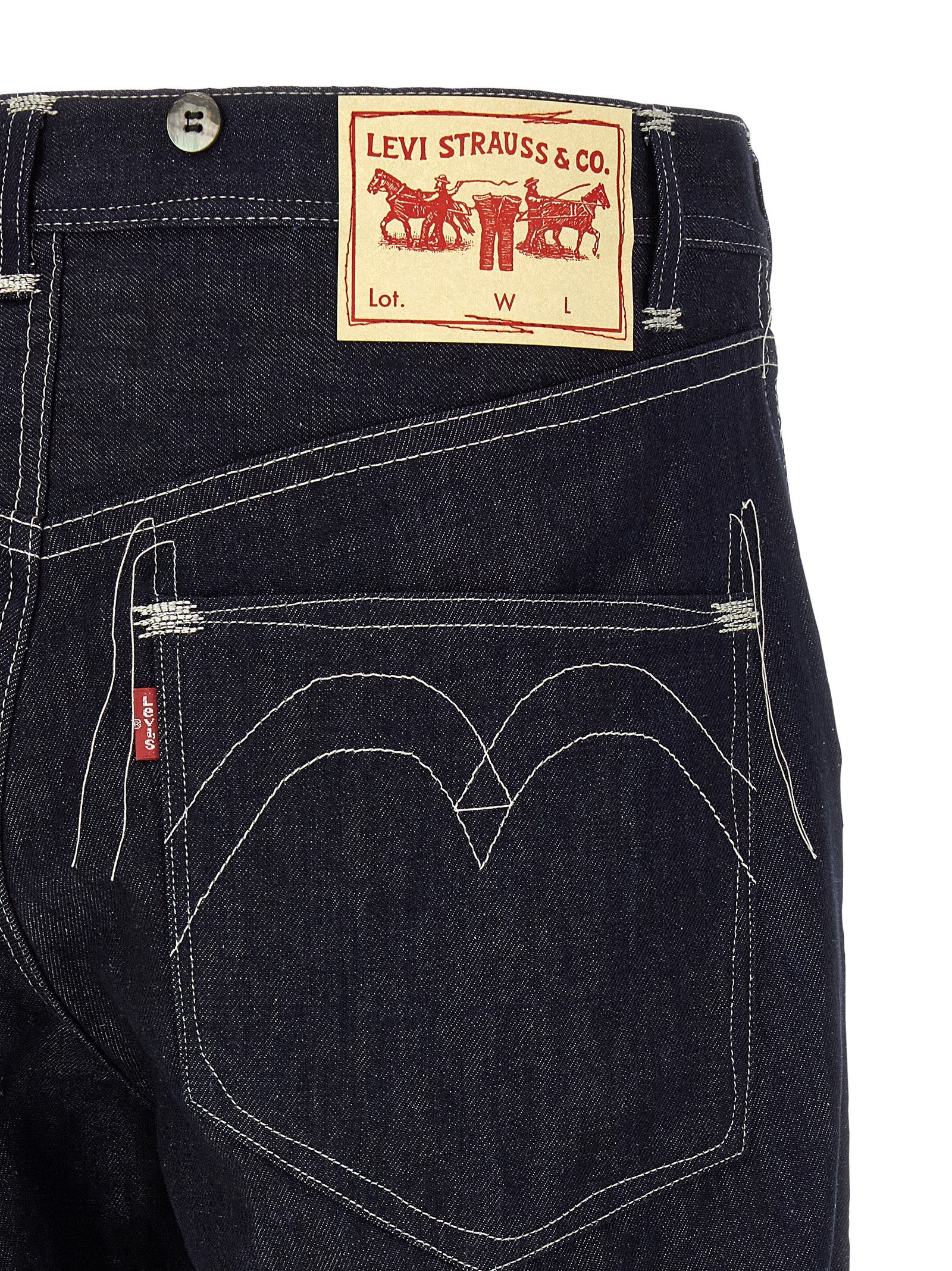 Junya Watanabe Blaue Jeans aus Baumwolle im geraden Schnitt