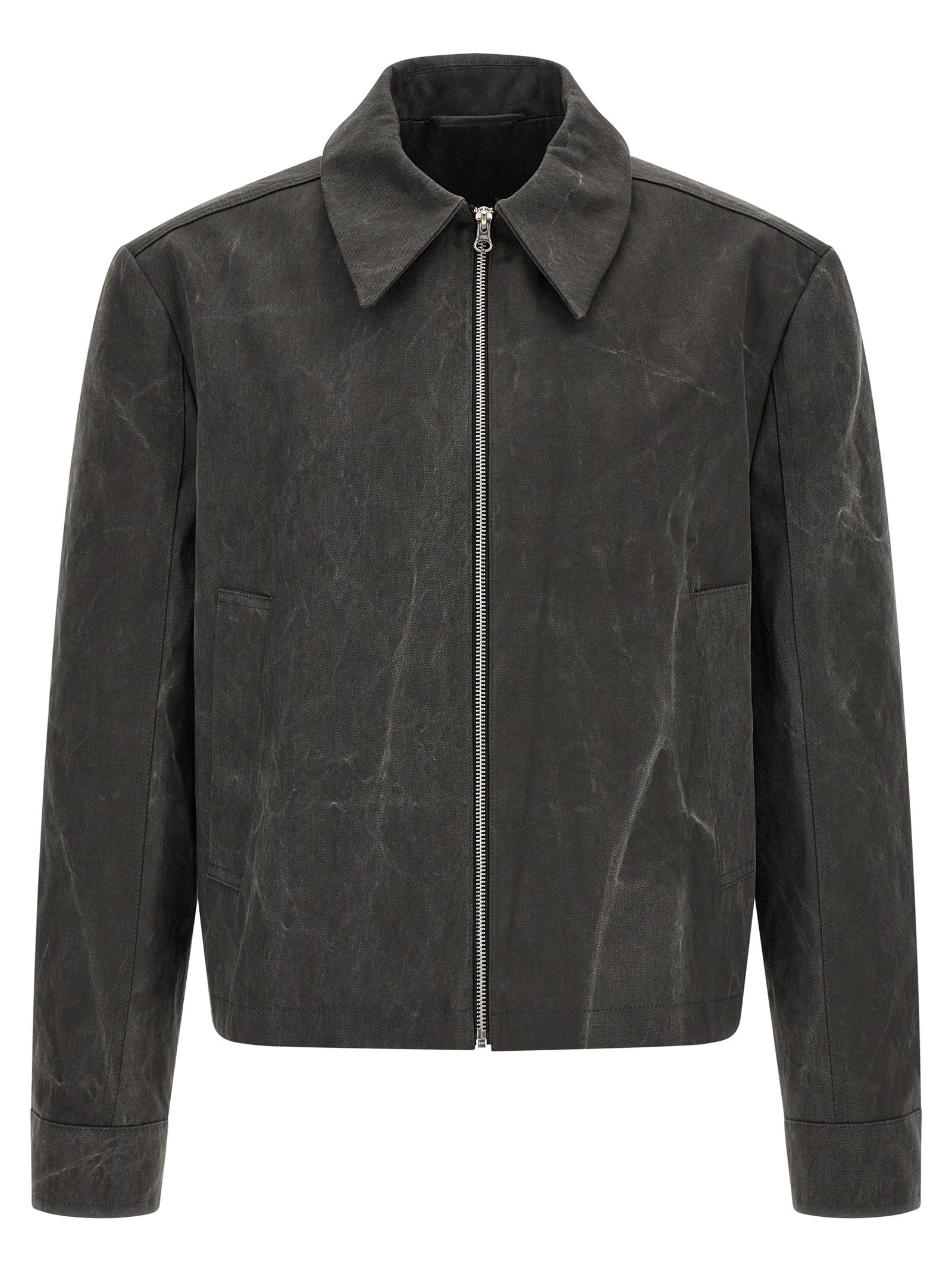 SÉFR Graue Baumwolljacke in voller Länge