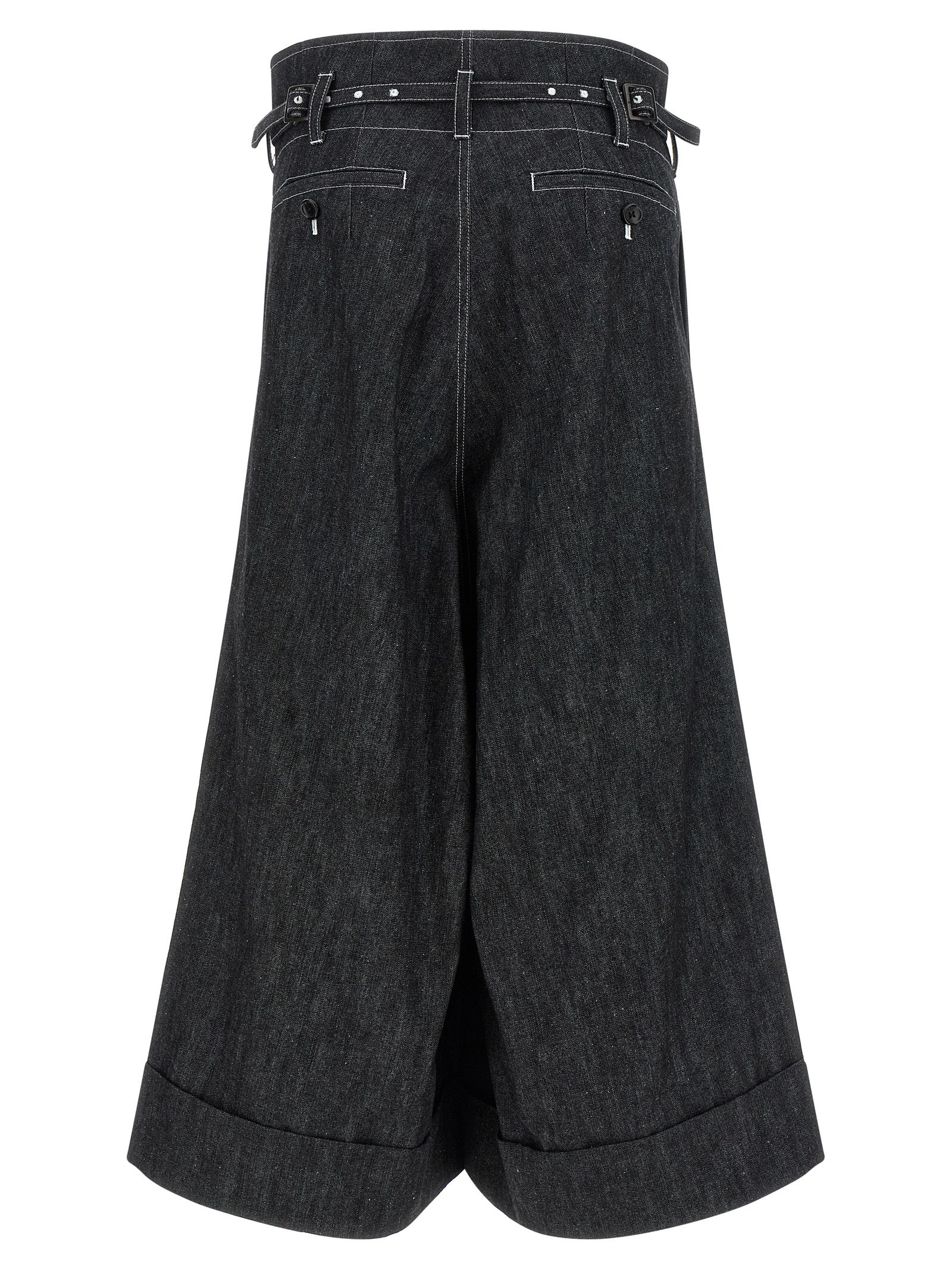 Junya Watanabe Schwarze Baumwoll-Bermudashorts