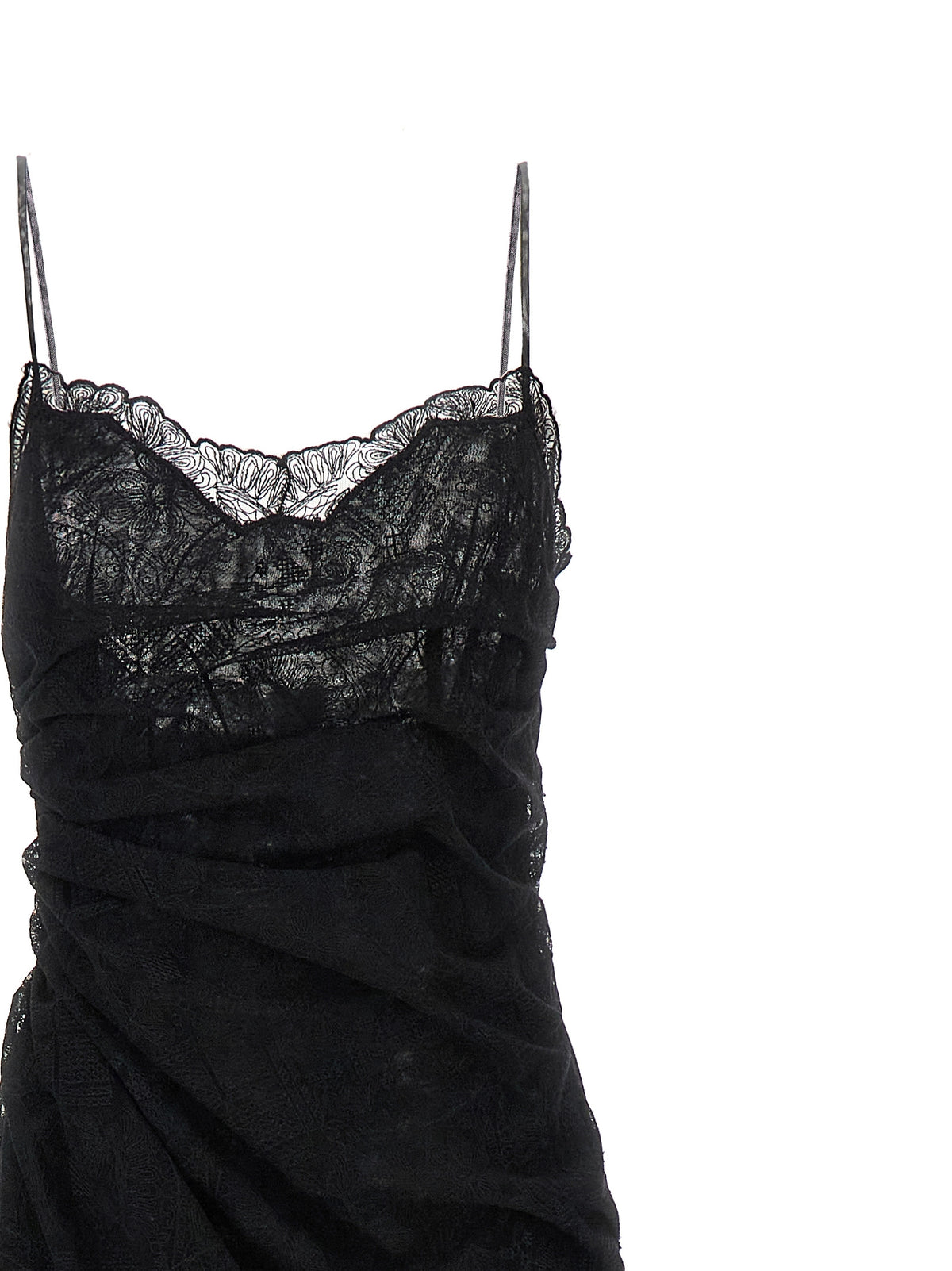 Ermanno Scervino Schwarzes Maxikleid aus Polyester