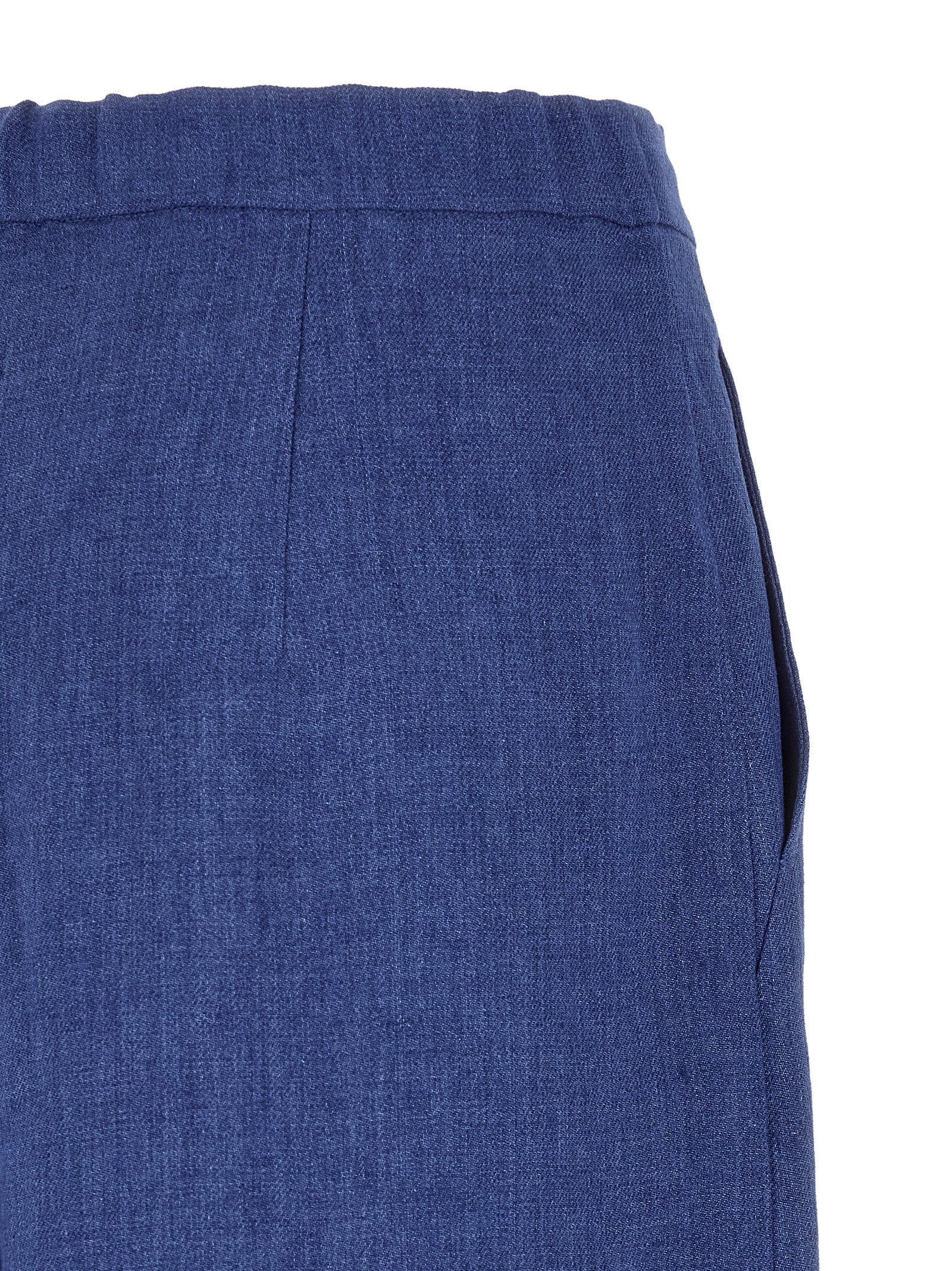 Max Mara Blaue Leinenhose