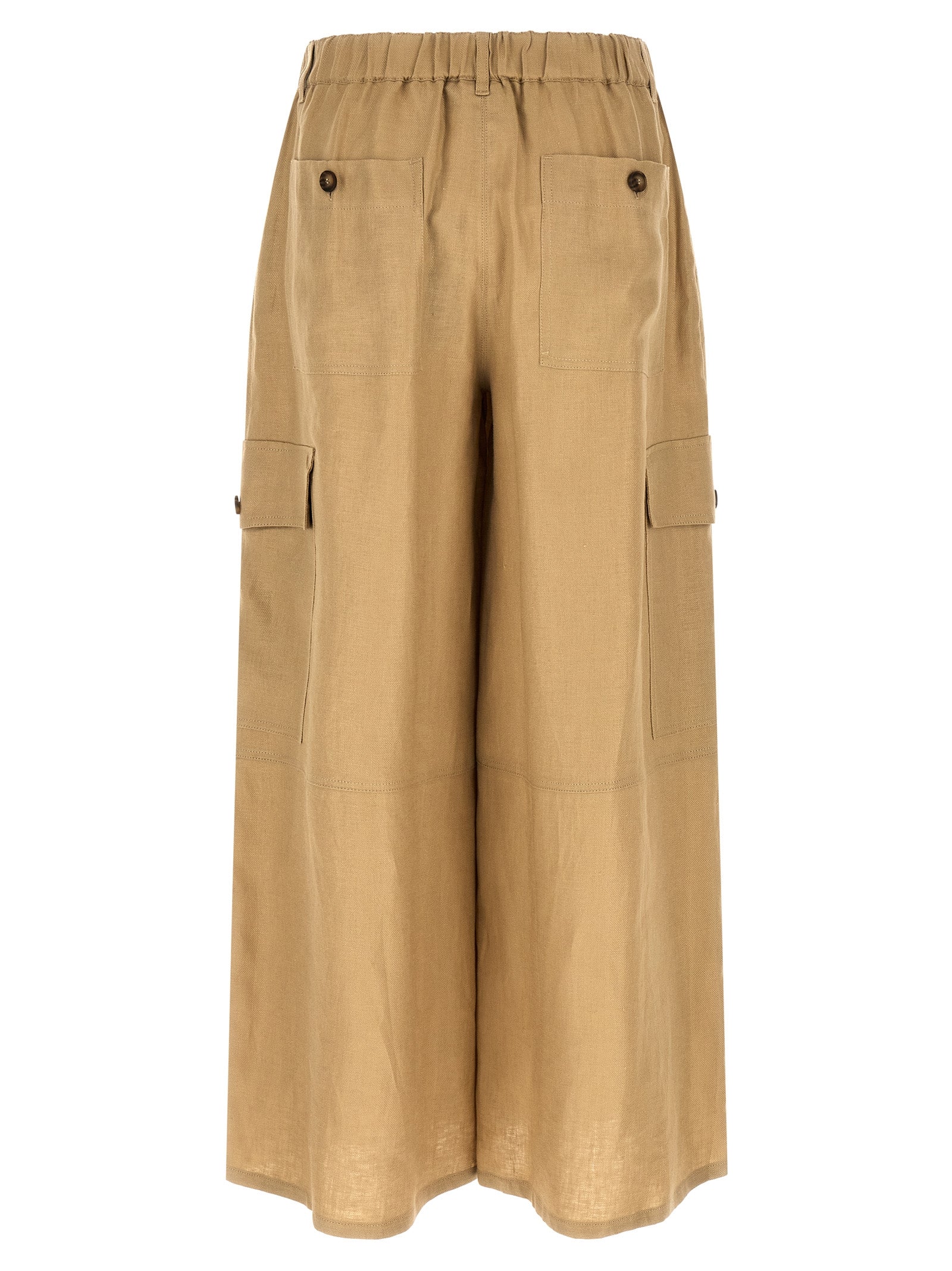 Max Mara Beige Leinen Cargo Hose