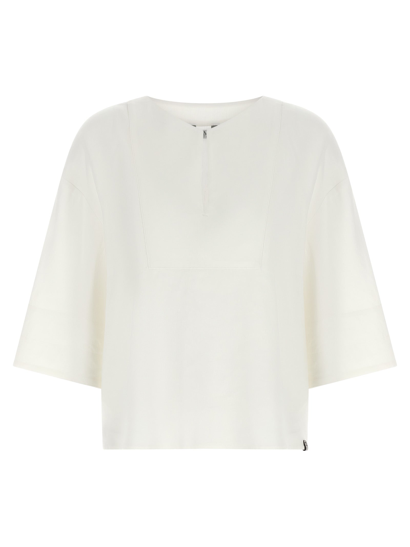 Max Mara Weiße Leinenbluse