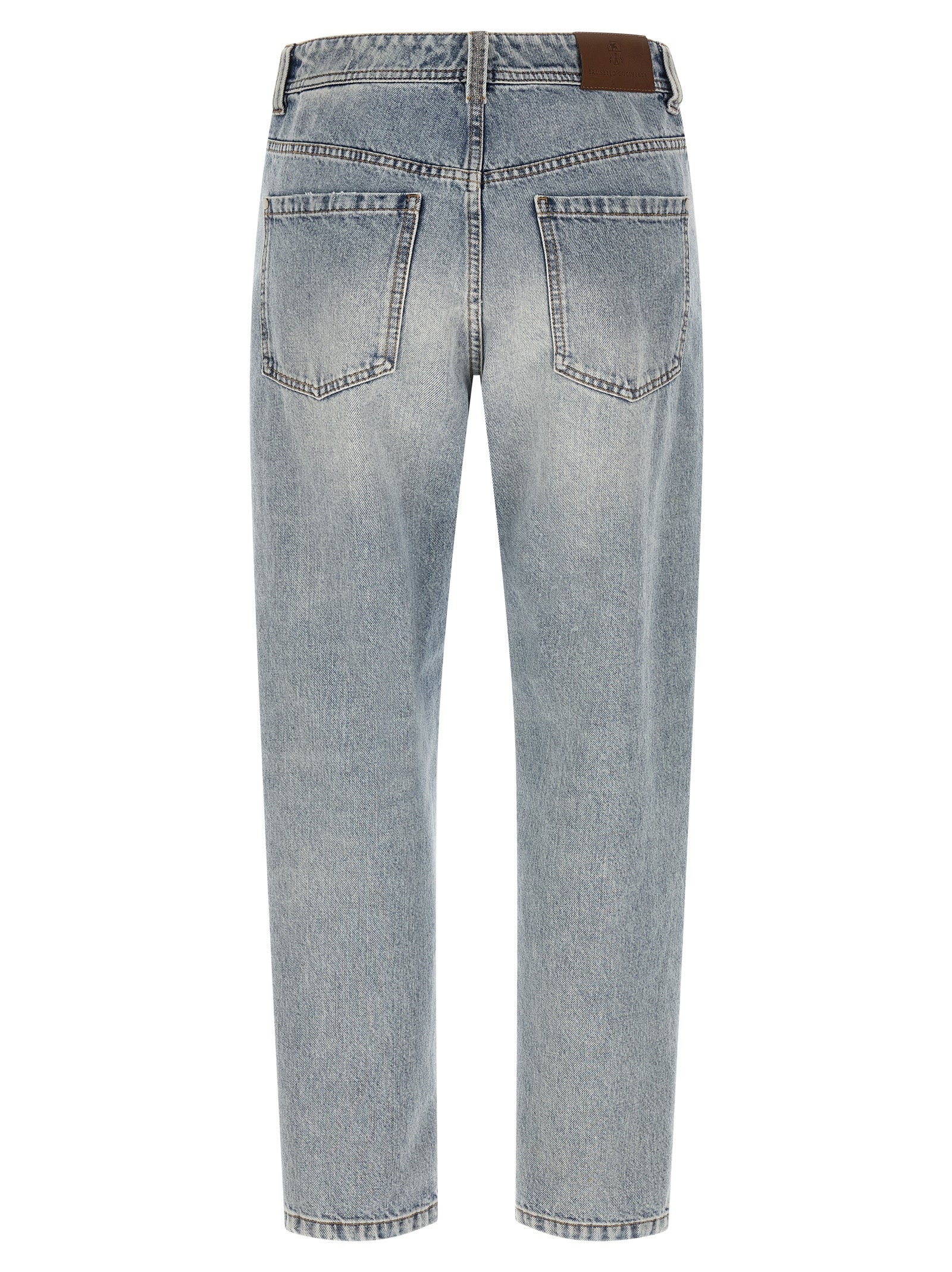 Brunello Cucinelli Blaue Jeans aus Baumwolle, Tapered Fit