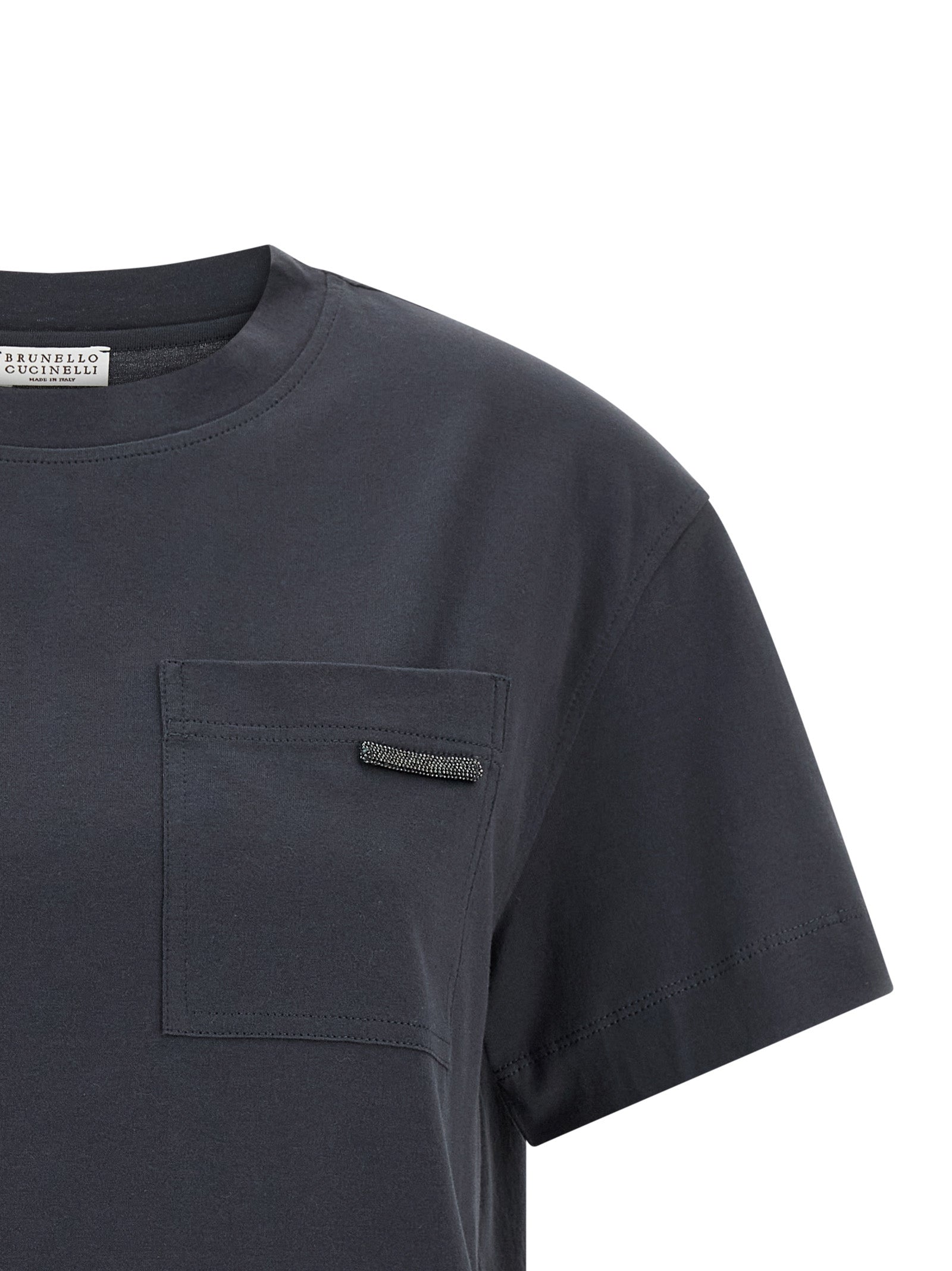 Brunello Cucinelli Blaues Baumwoll-T-Shirt