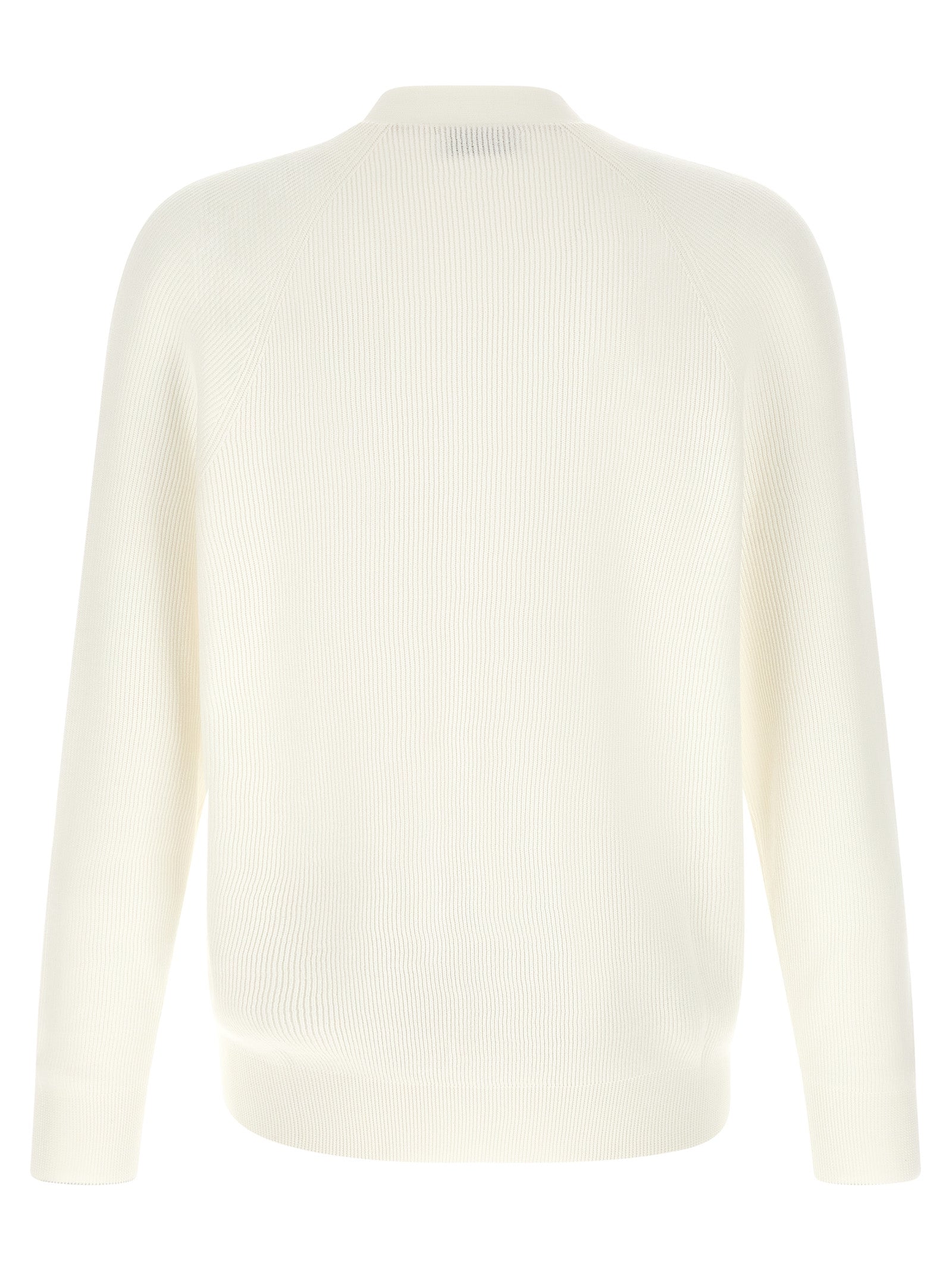 Brunello Cucinelli Weißer Strickcardigan aus Baumwolle