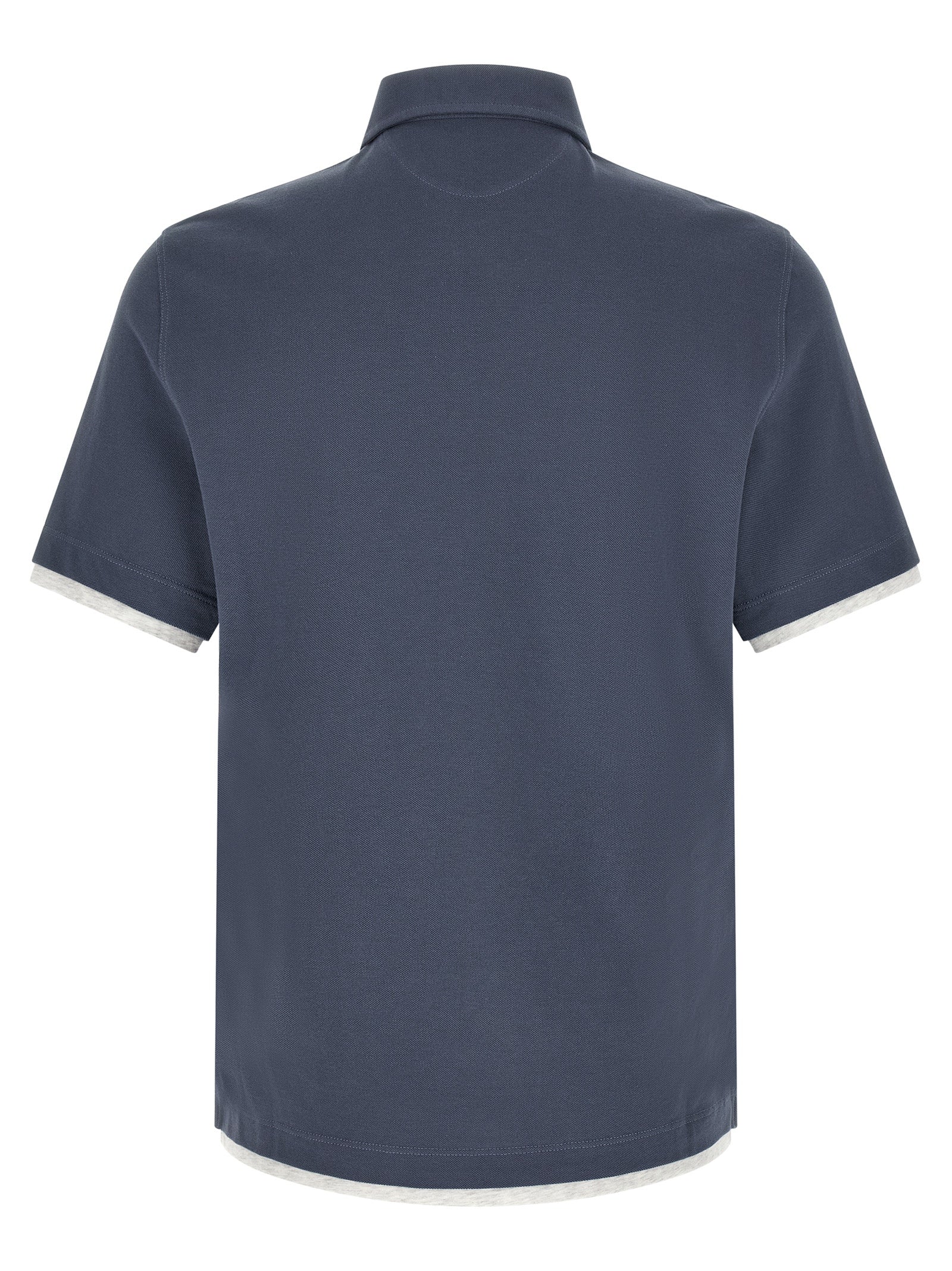 Brunello Cucinelli Blaues Baumwoll-Polohemd