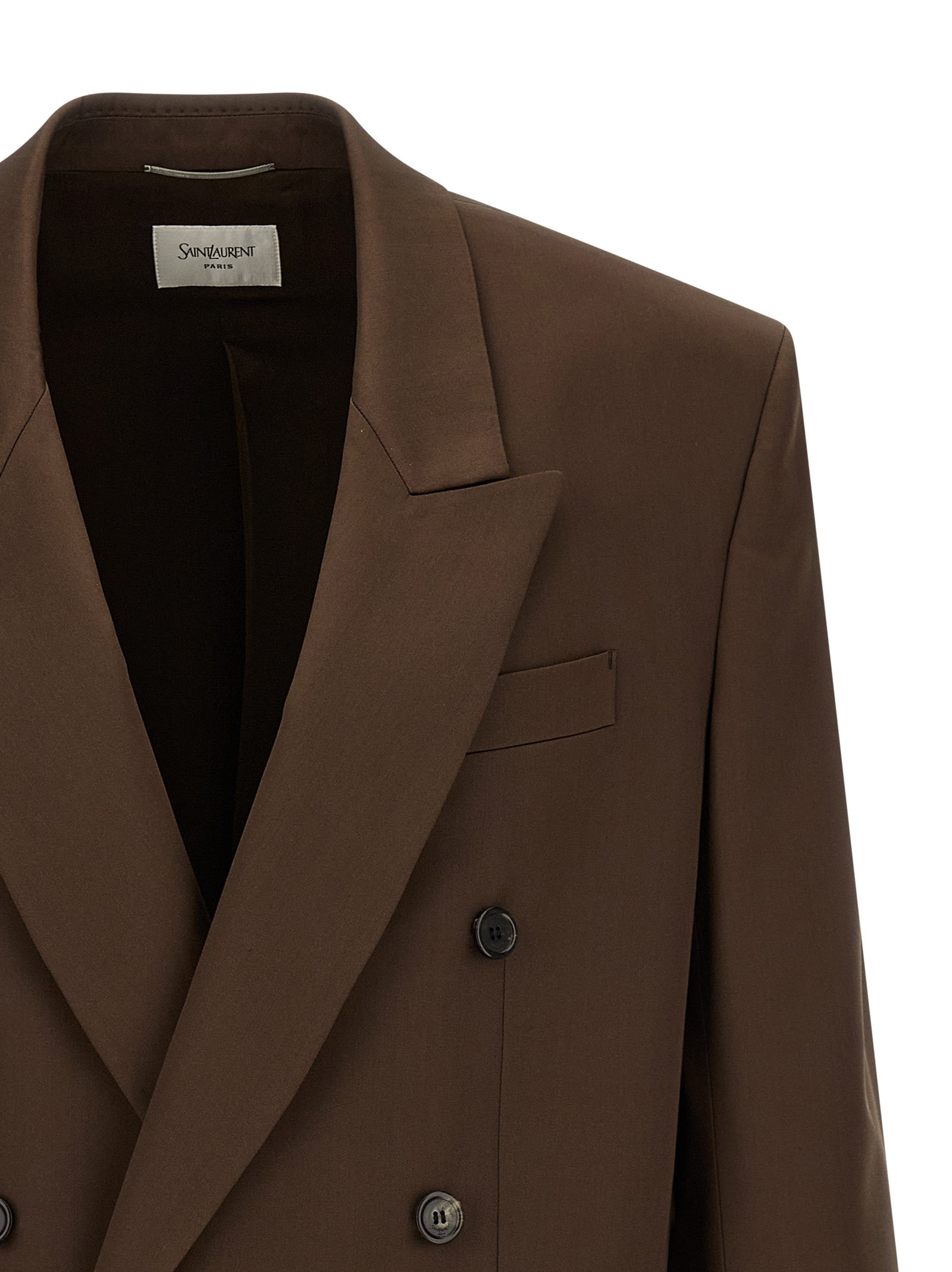 Saint Laurent Brauner Seidenblazer