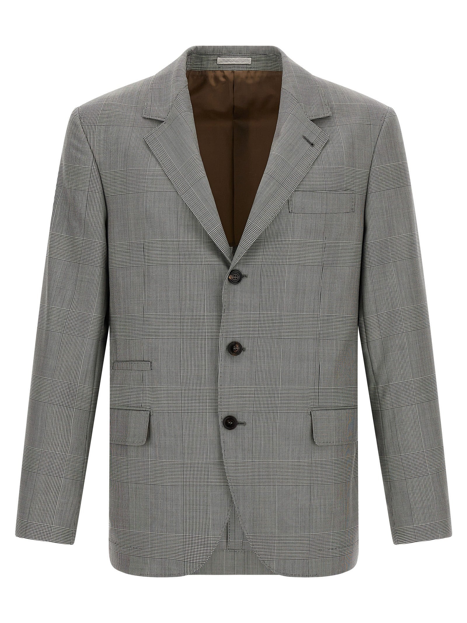 Brunello Cucinelli Grauer Blazer aus reiner Schurwolle