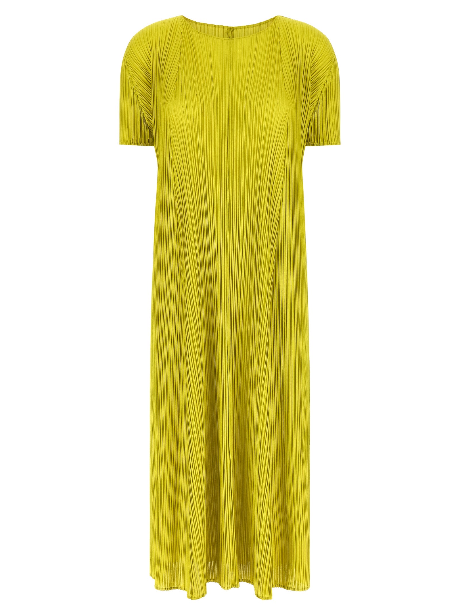 PLEATS PLEASE ISSEY MIYAKE Zweifarbige Midi-Kleid aus Polyester