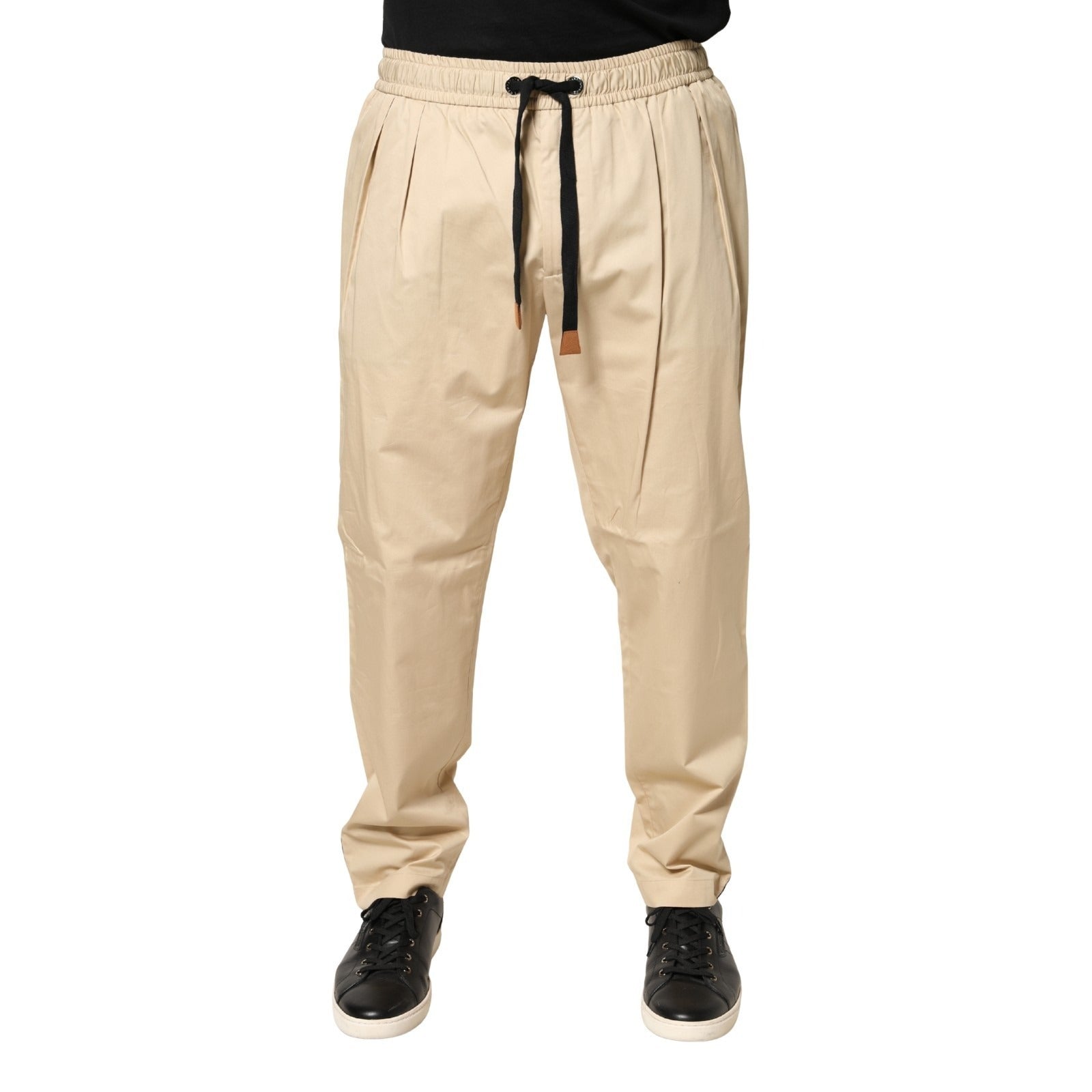Dolce & Gabbana Beige Baumwoll Skinny Herren Jogginghose