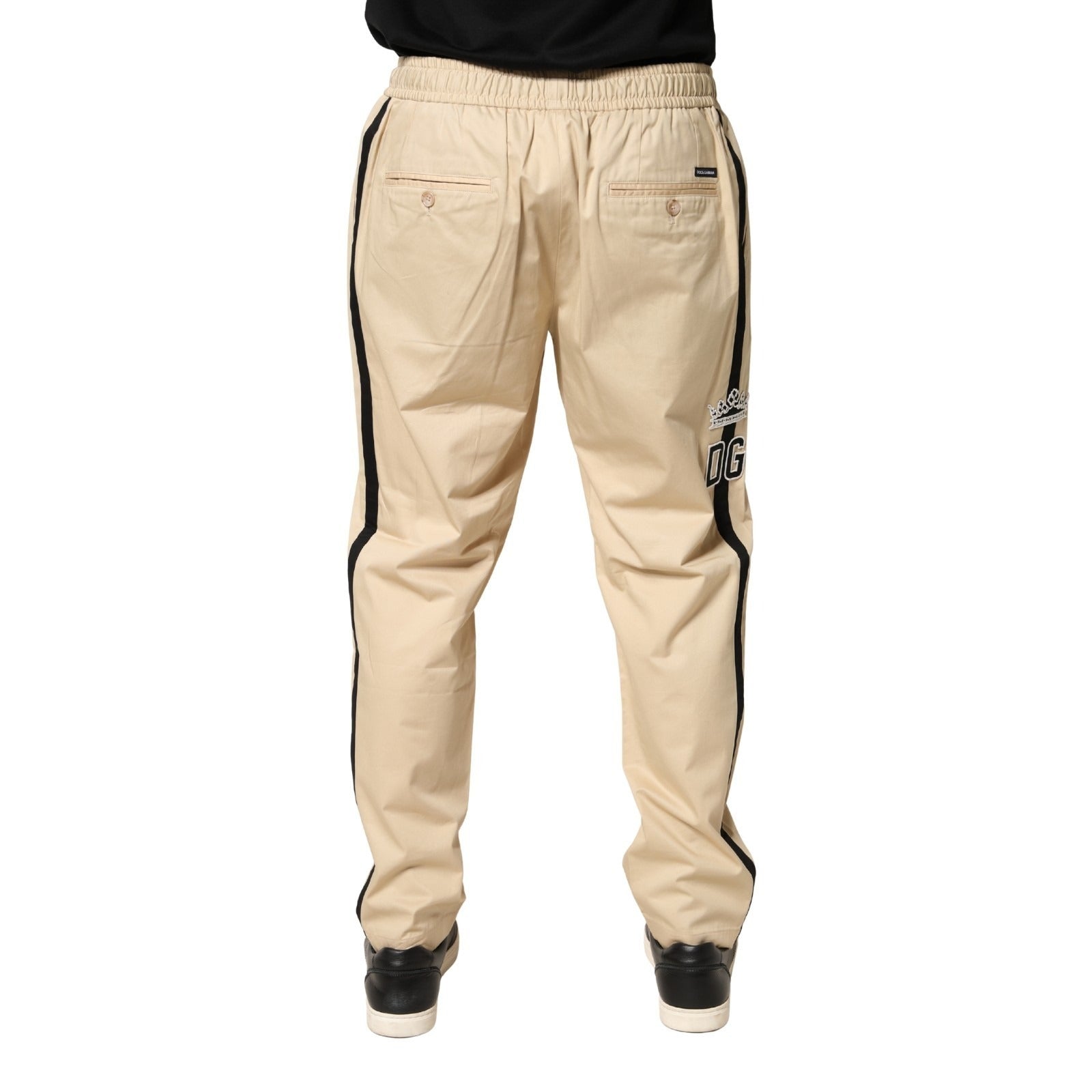 Dolce & Gabbana Beige Baumwoll Skinny Herren Jogginghose