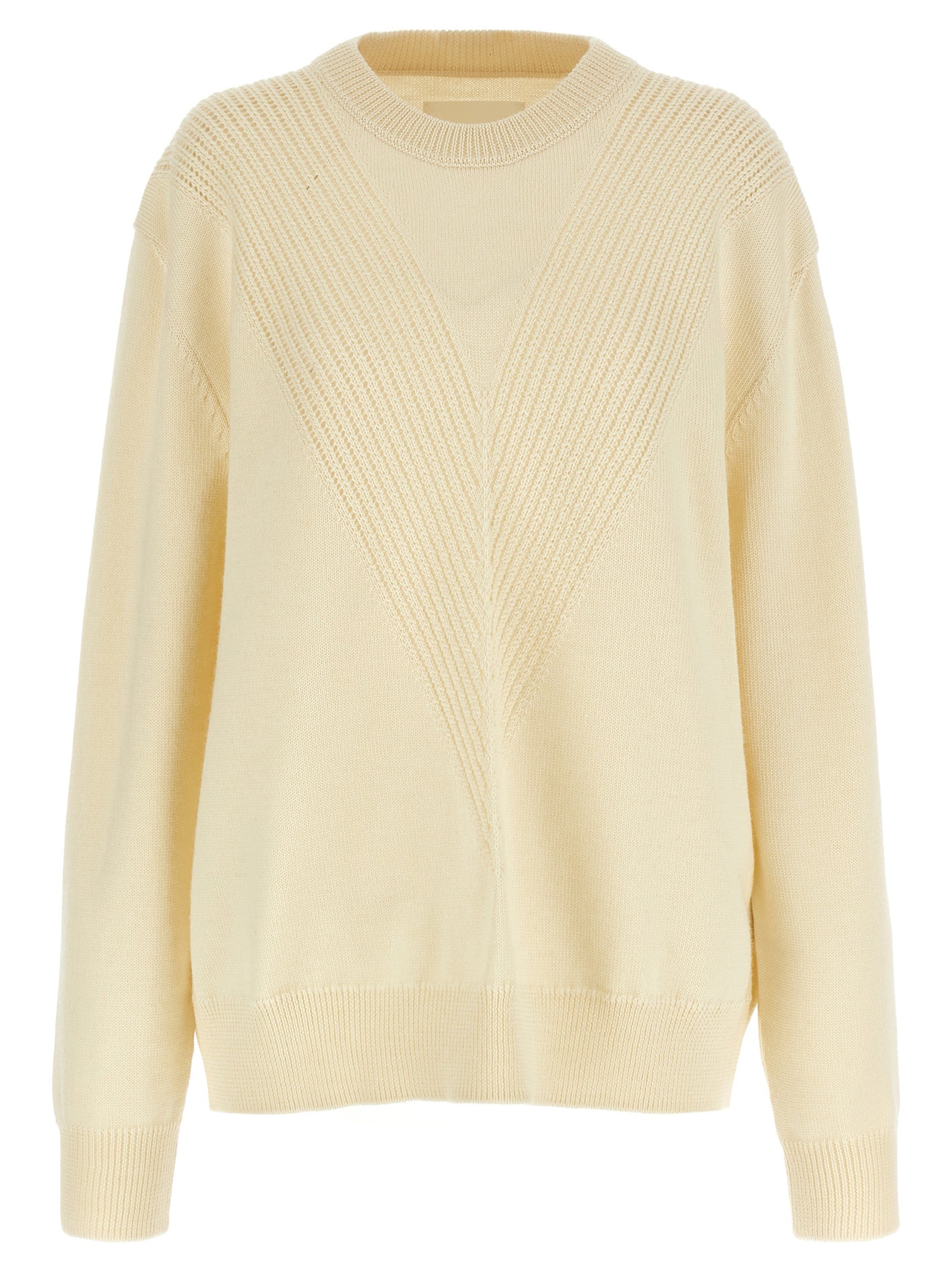 Jil Sander Weiße Wollstrickjacke