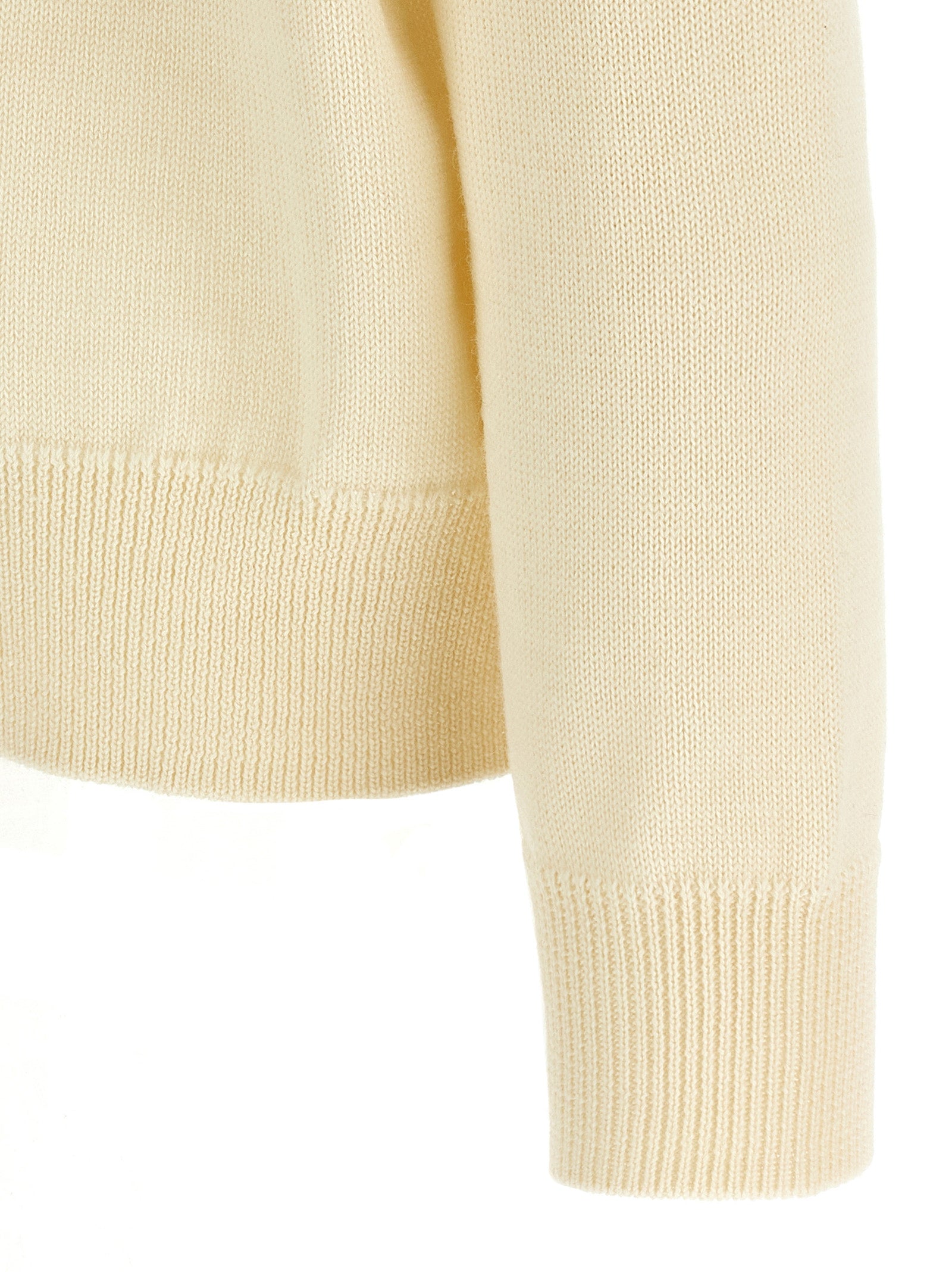 Jil Sander Weiße Wollstrickjacke