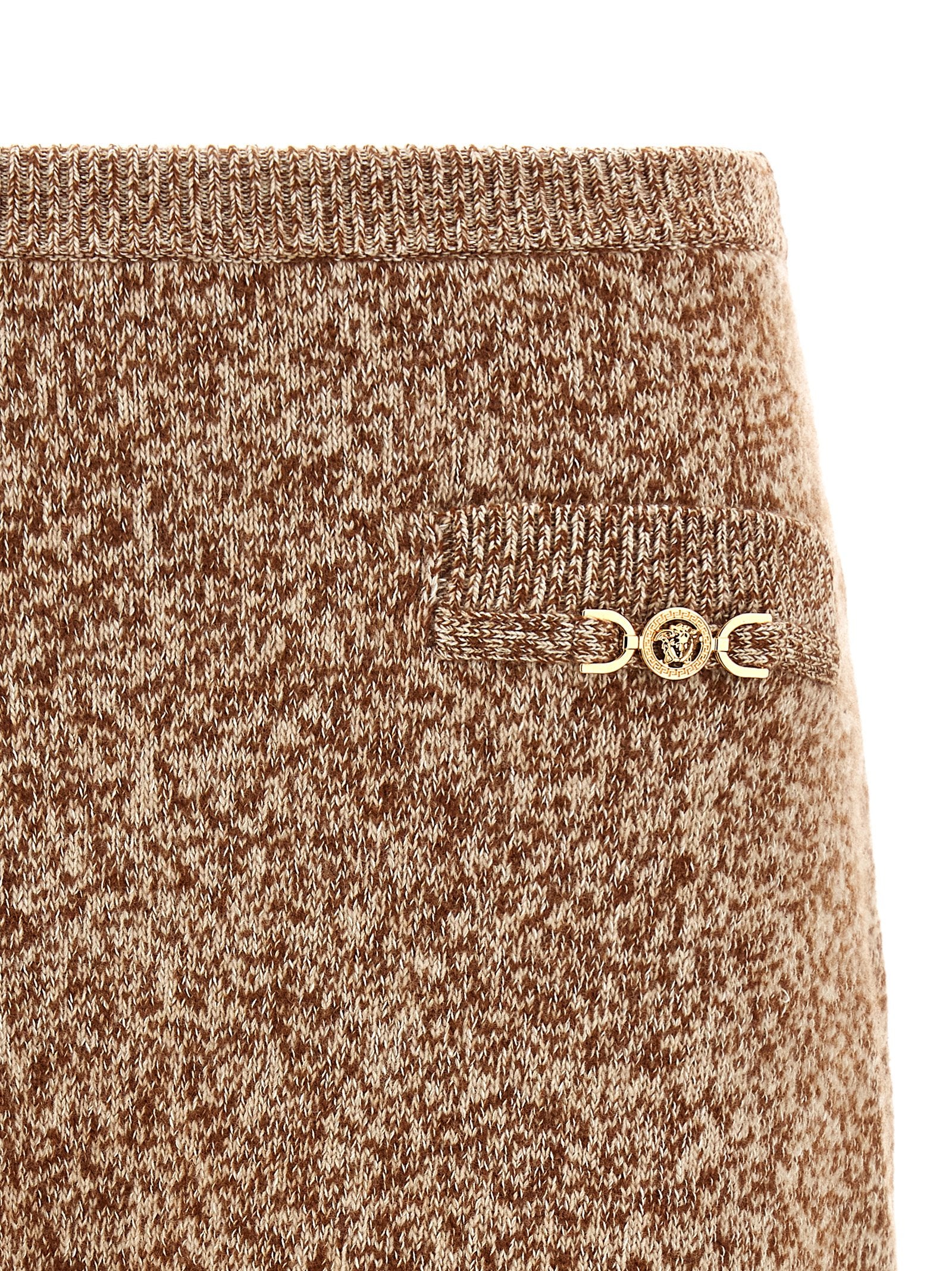 Versace Langer Rock aus mehrfarbiger Schurwolle