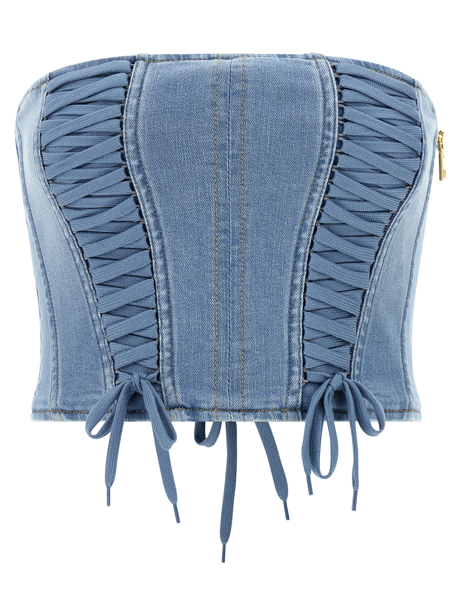 Elisabetta Franchi Blaue Baumwollbluse