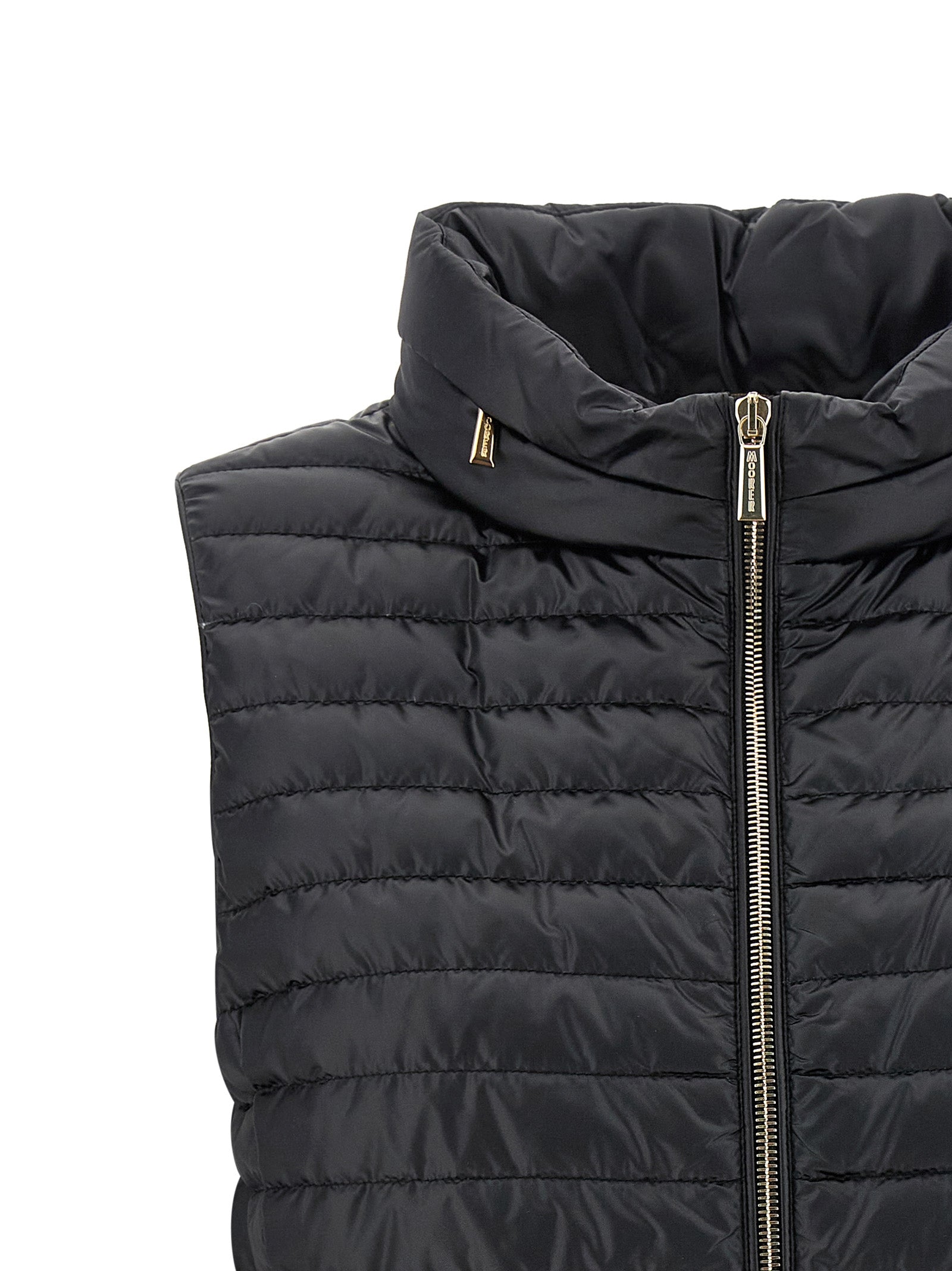 MooRER Schwarze ärmellose Jacke aus Polyester