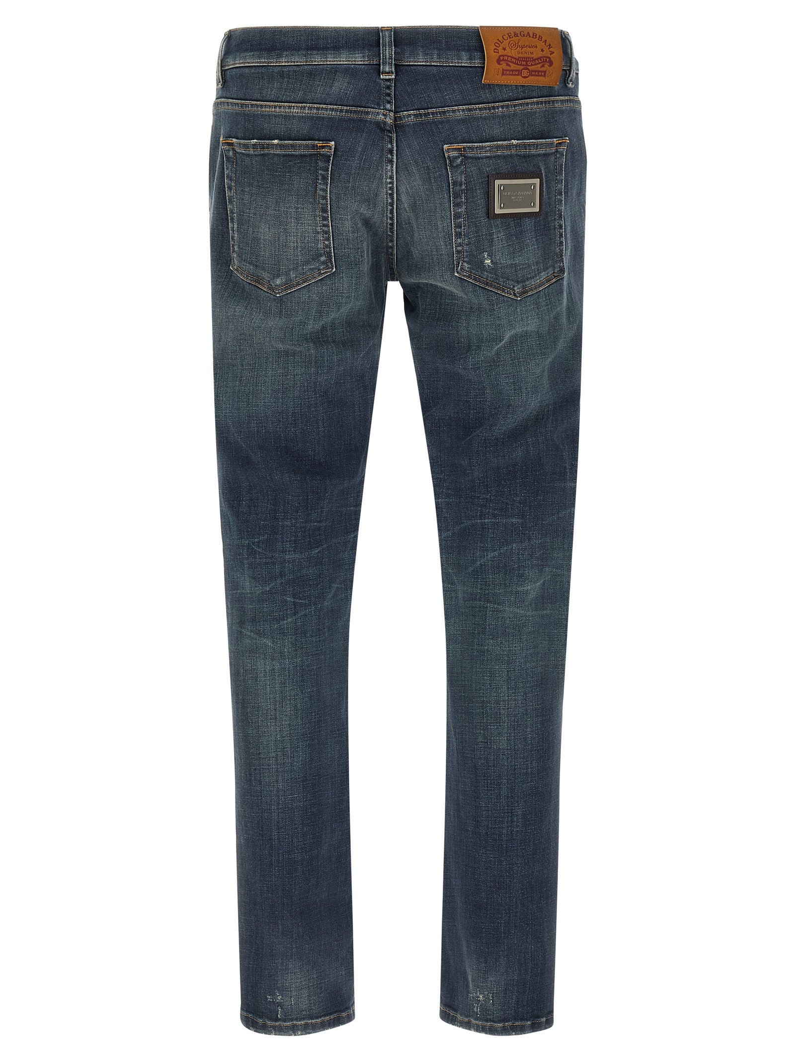 Dolce & Gabbana Blaue Jeans aus Baumwolle im geraden Schnitt