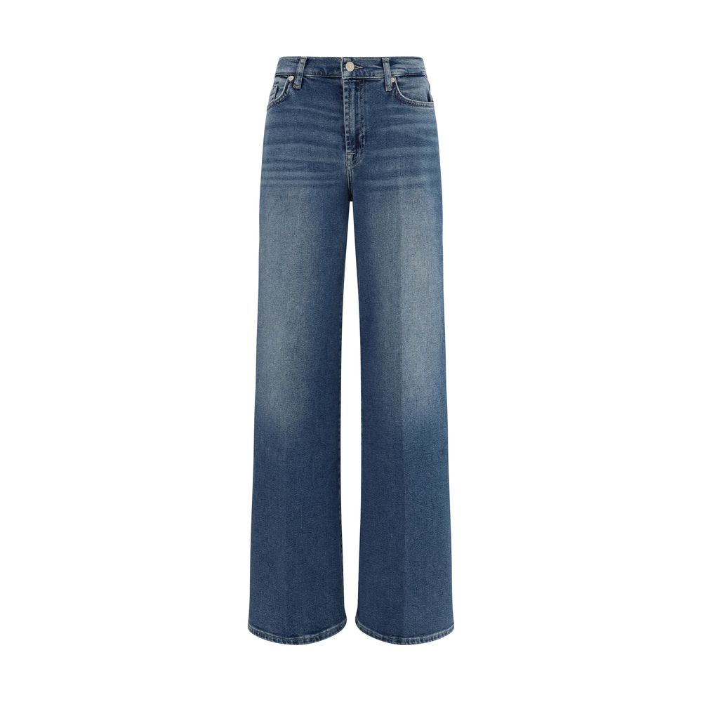 7FOR Blaue Baumwoll-Jeans mit ausgestelltem Bein
