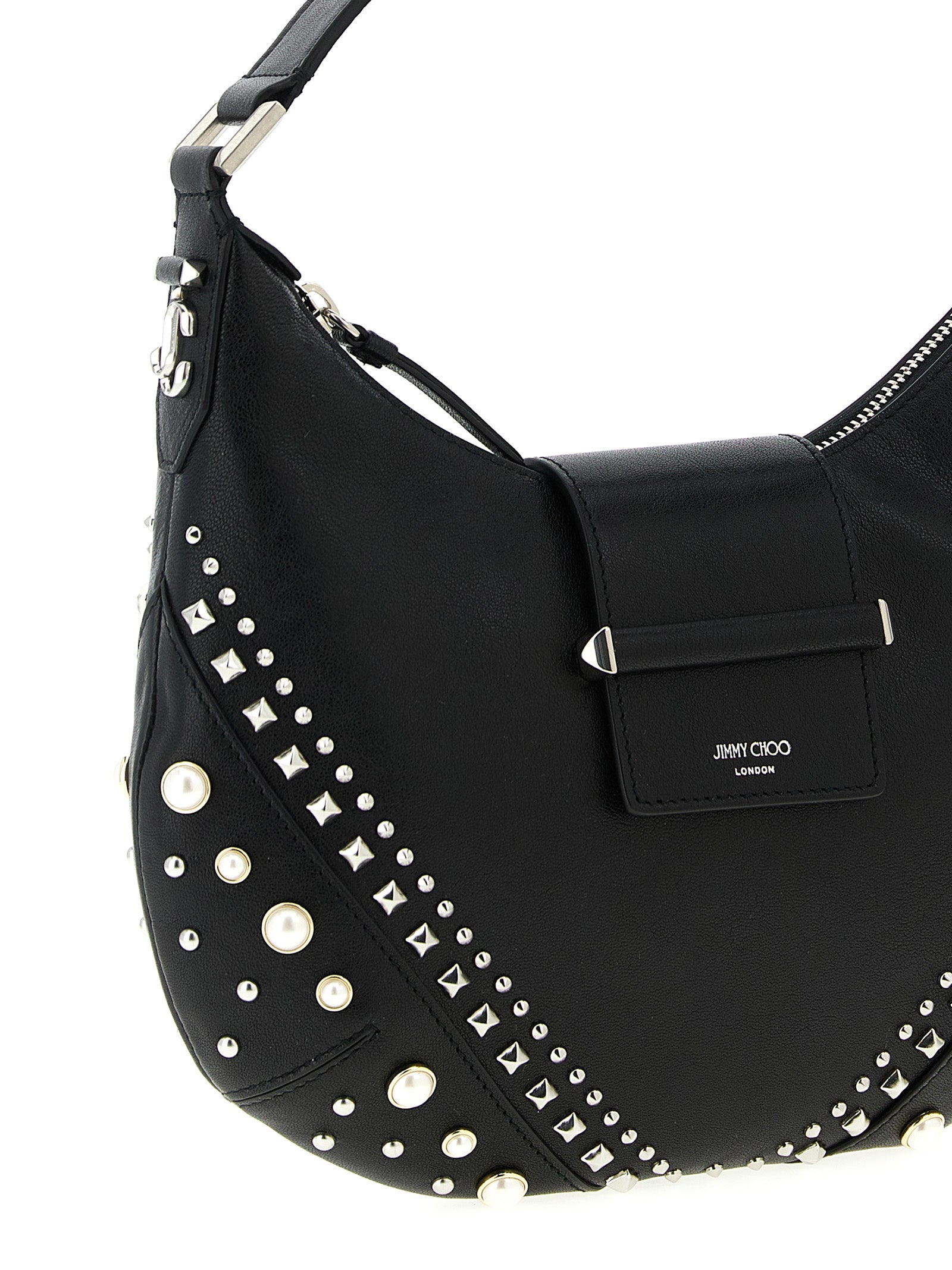 Jimmy Choo Weiße Lammleder-Umhängetasche