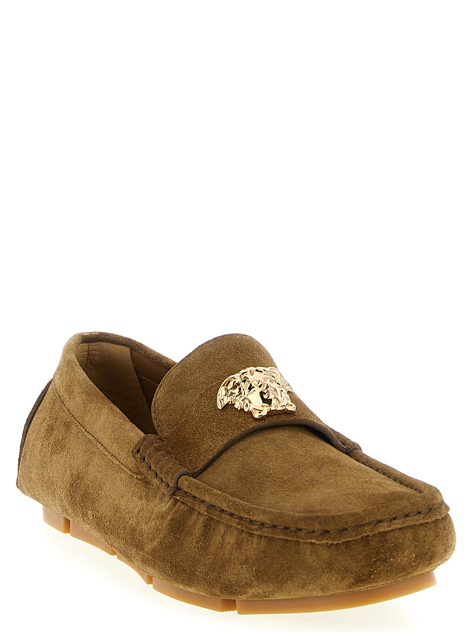 Versace Braune Kalbsleder-Slipper