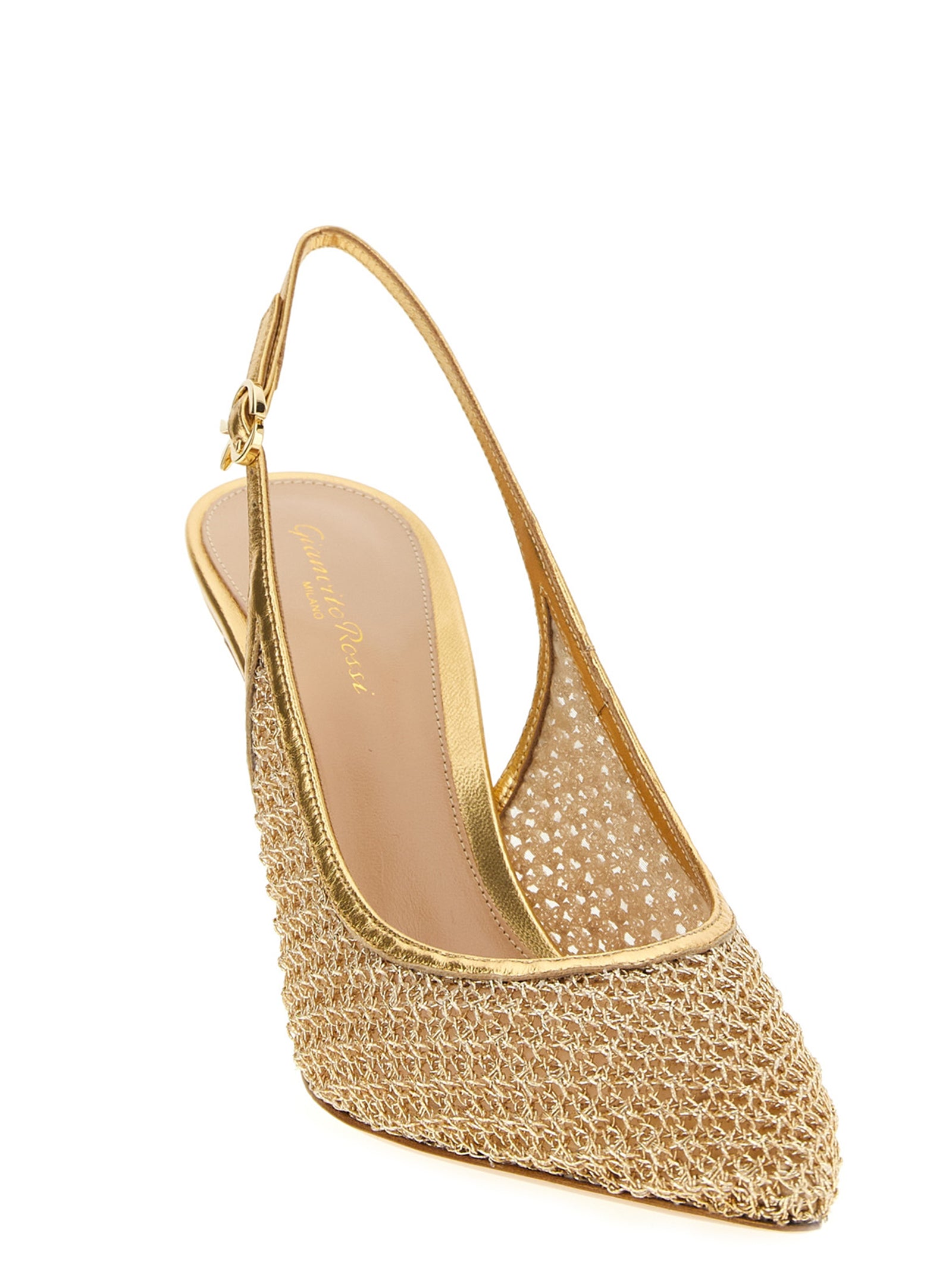 Gianvito Rossi Pumps aus goldenem Stoff mit hohen Absätzen
