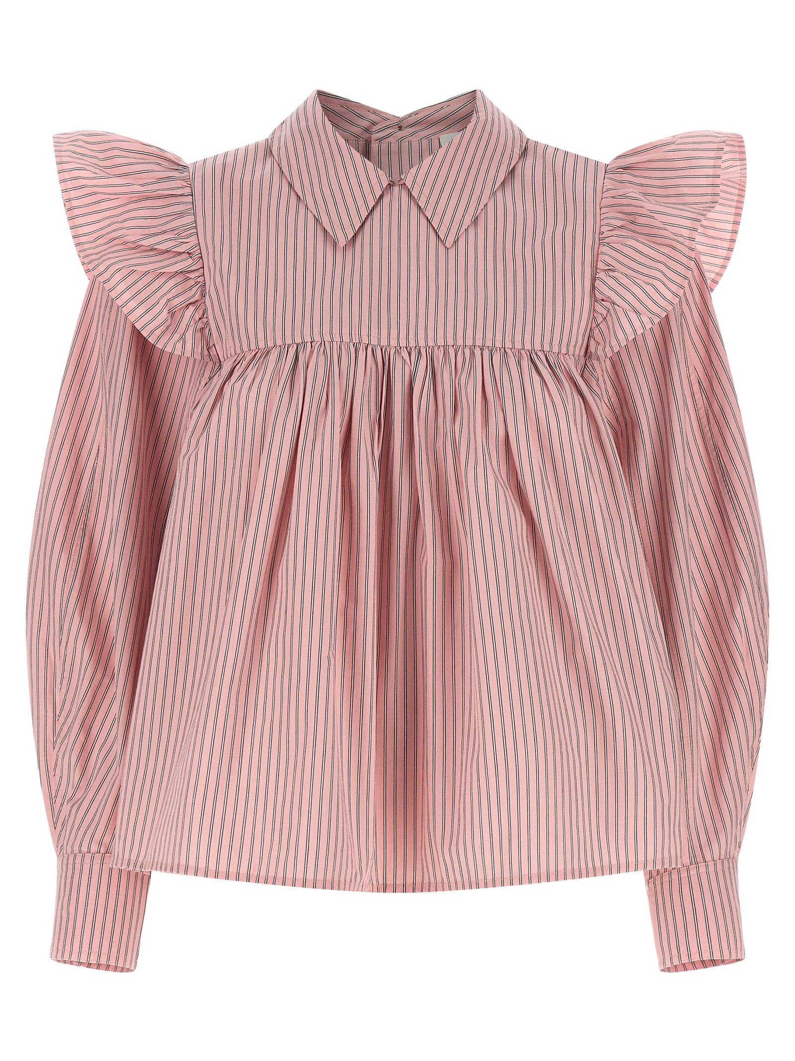 Ganni Mehrfarbige Bio-Baumwollbluse