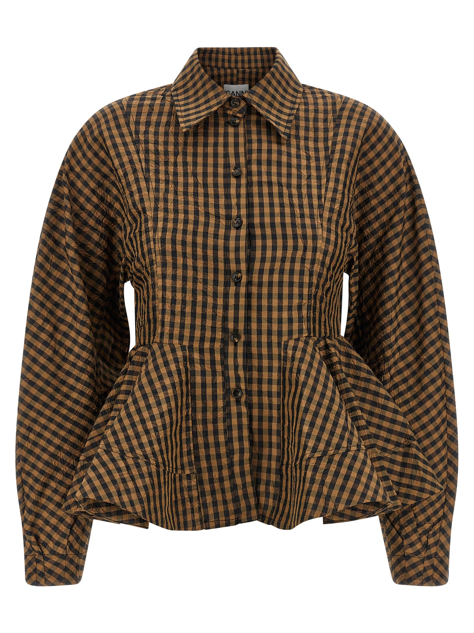 Ganni Braune Bluse aus recyceltem Polyester
