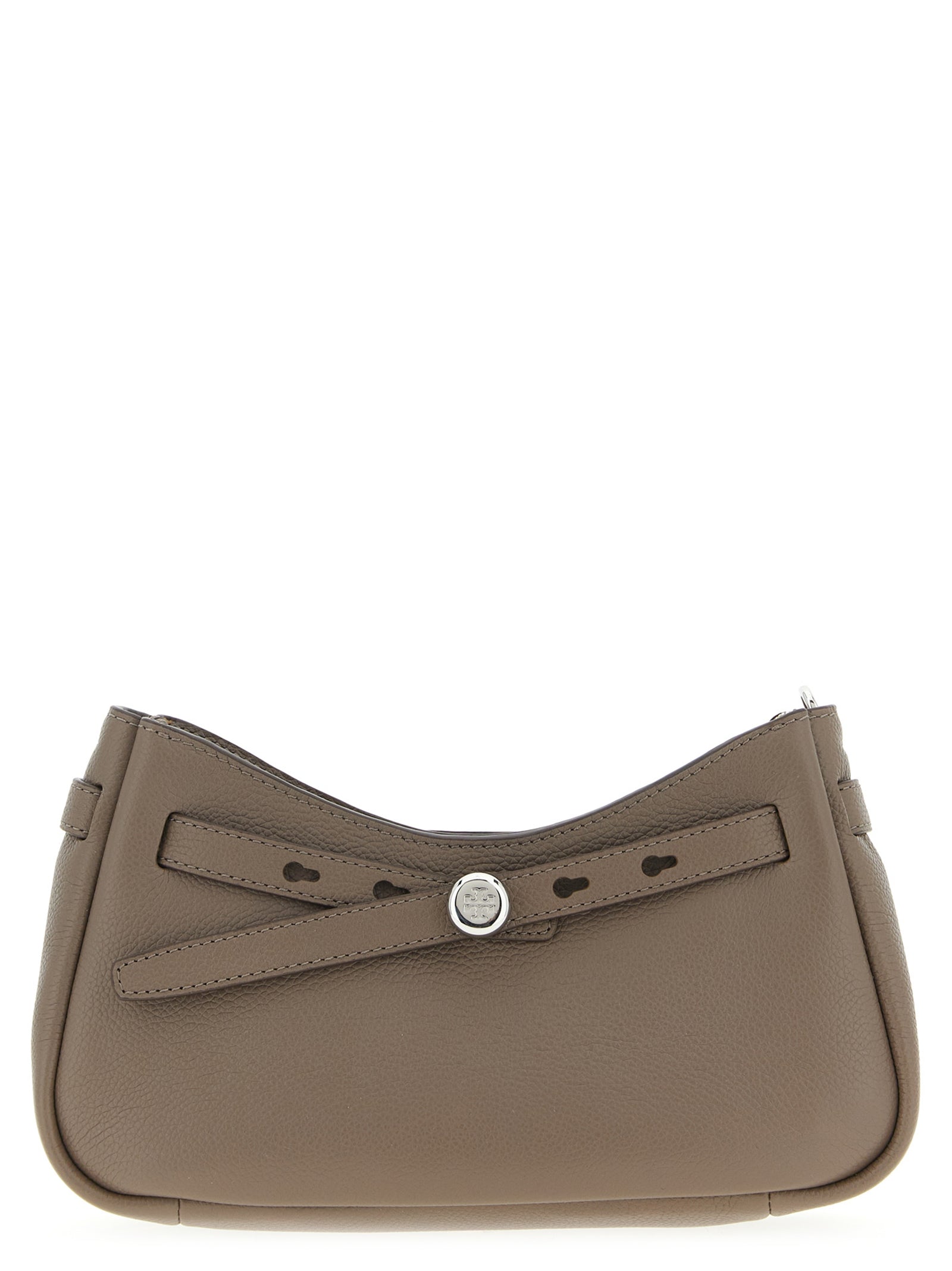 Tory Burch Braune Schultertasche aus Rindsleder
