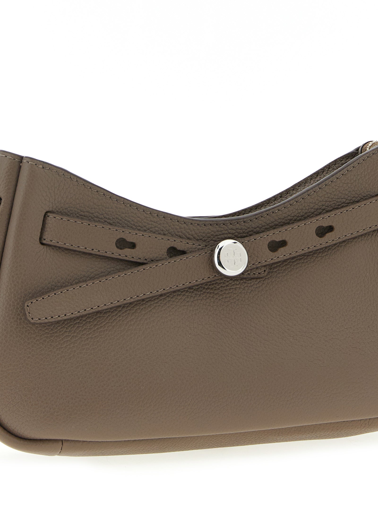 Tory Burch Braune Schultertasche aus Rindsleder