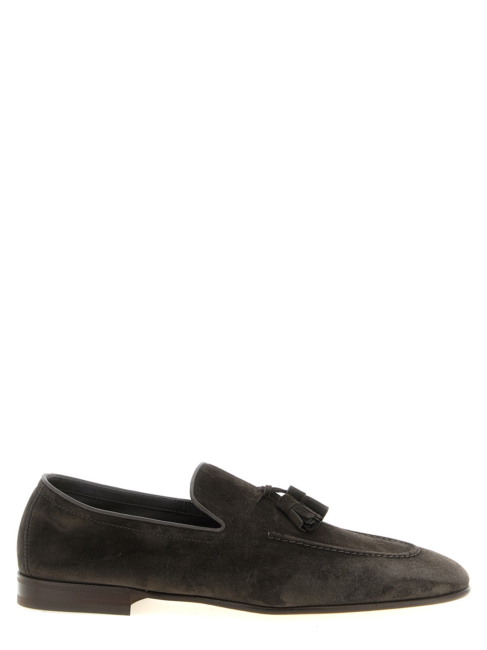 Brunello Cucinelli Graue Kalbsleder-Slipper