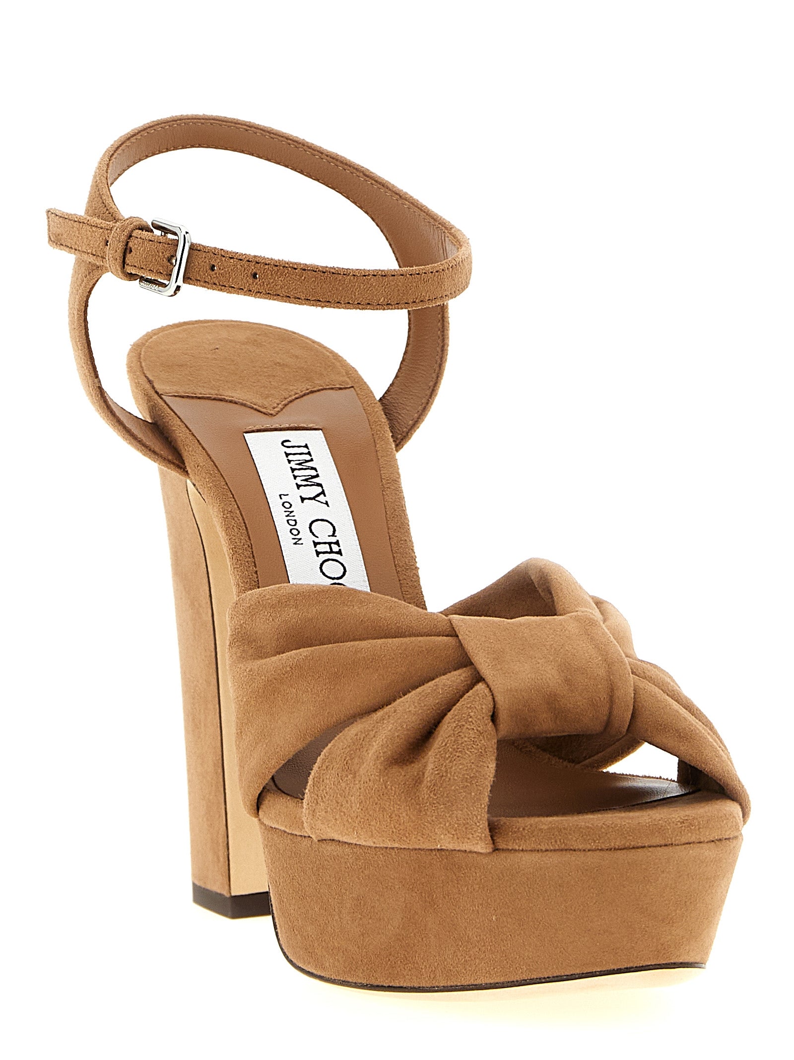 Jimmy Choo Braune Ledersandalen mit Stilettoabsatz