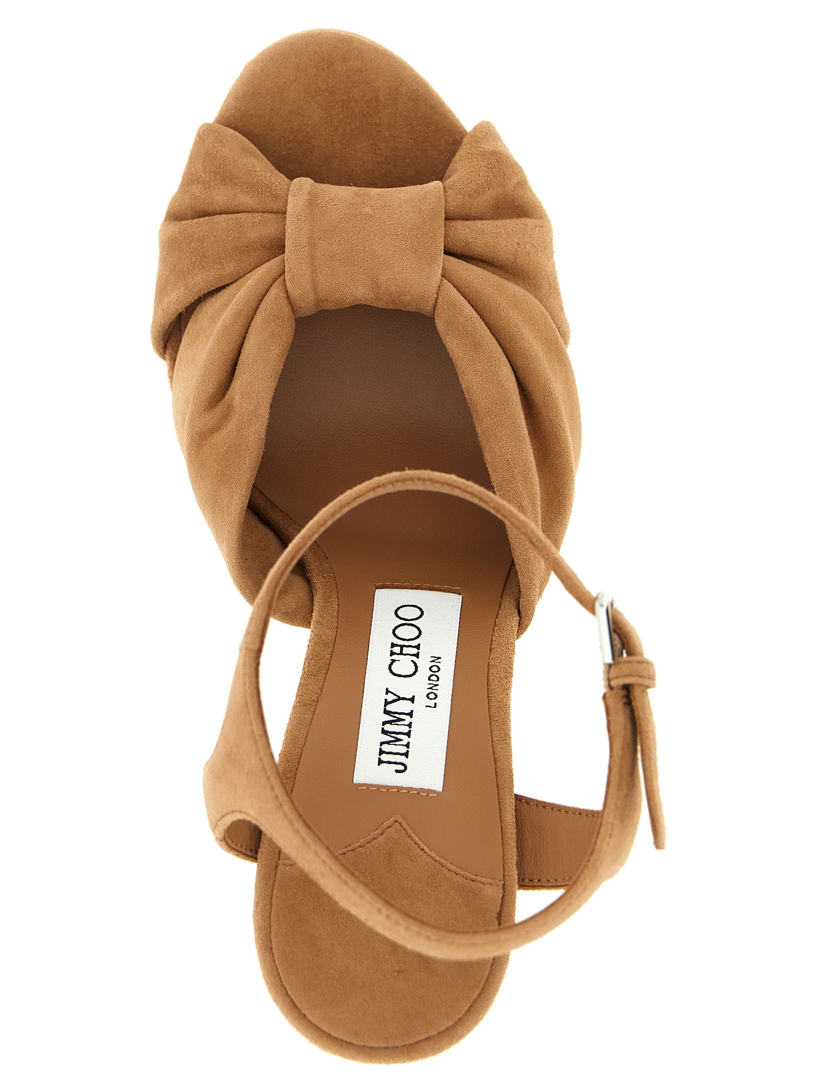 Jimmy Choo Braune Ledersandalen mit Stilettoabsatz