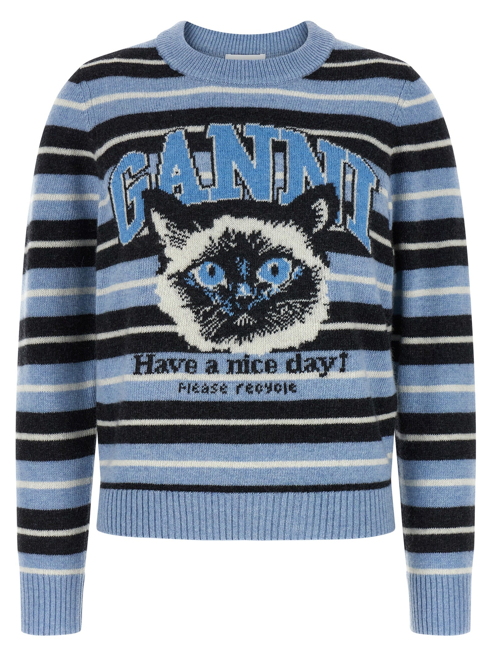 Ganni Blauer Wollcardigan