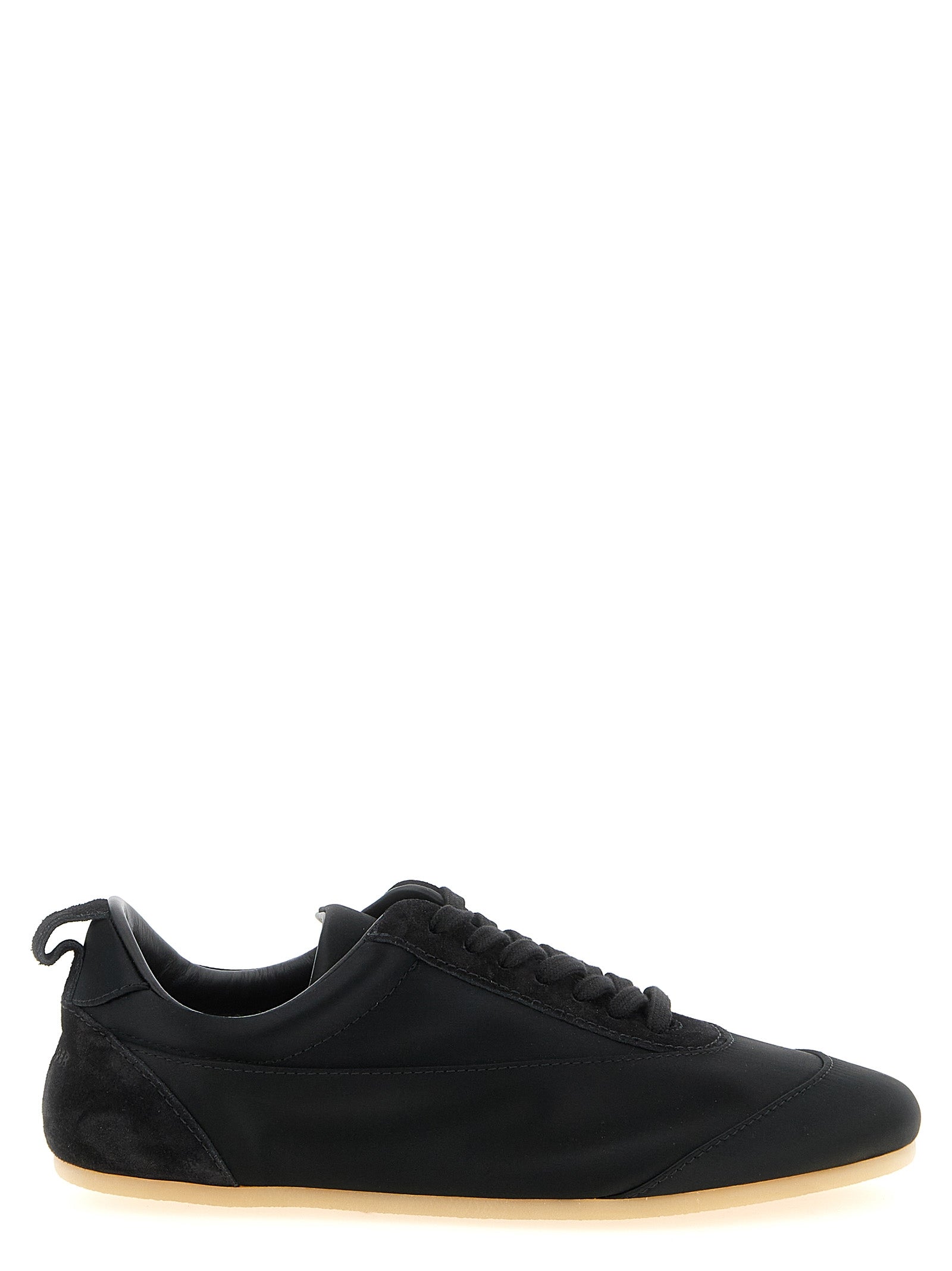 Jil Sander Schwarze Low-Top-Sneaker aus Baumwolle